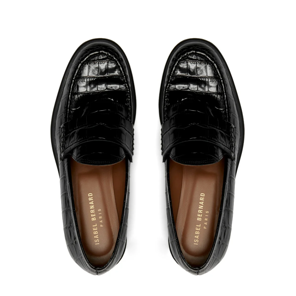 Isabel Bernard Vendôme Blandine croco black calfskin leather loafers IB51015-201-38 - Image 9