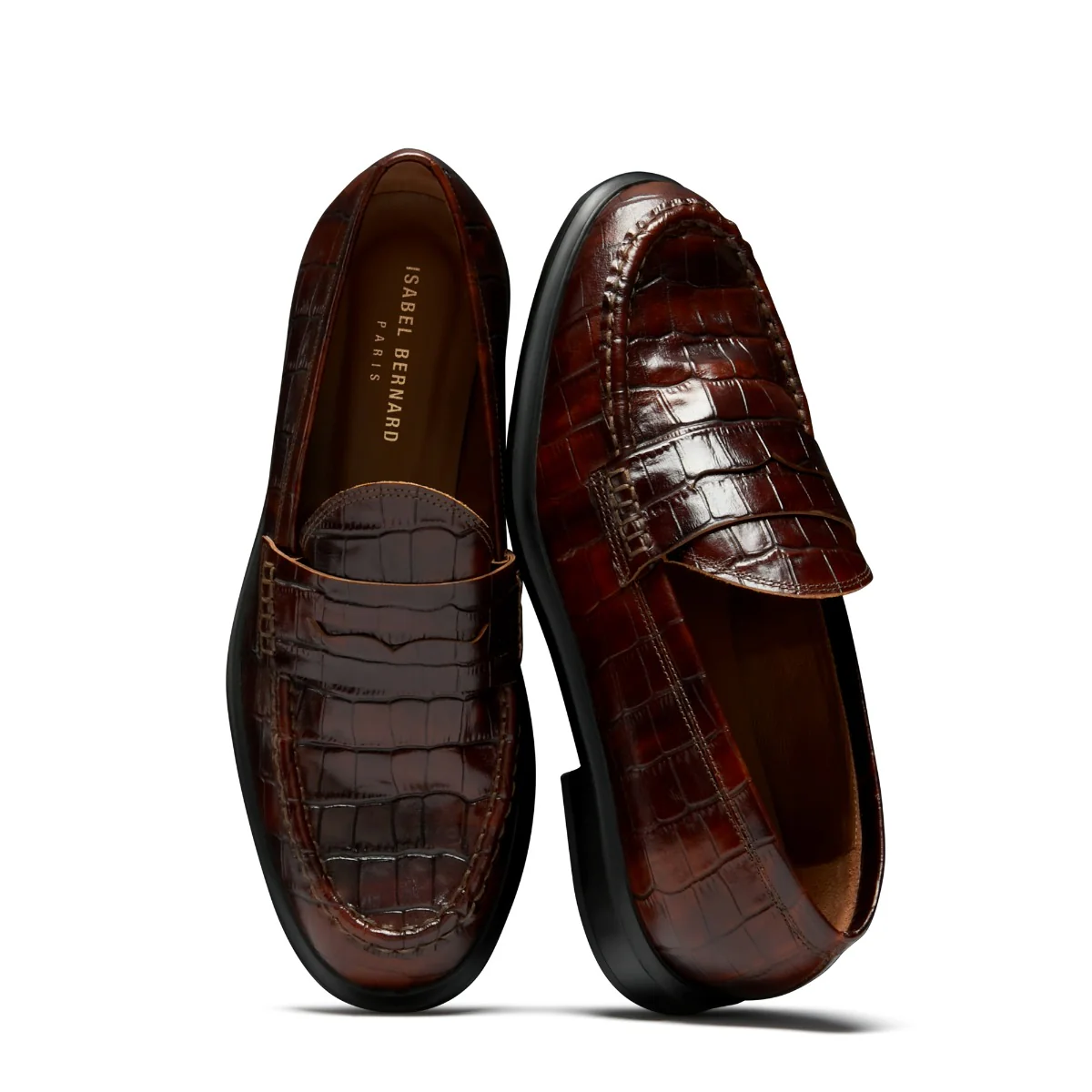 Isabel Bernard Vendôme Blandine croco brown calfskin leather loafers IB51015-230-37 - Image 9