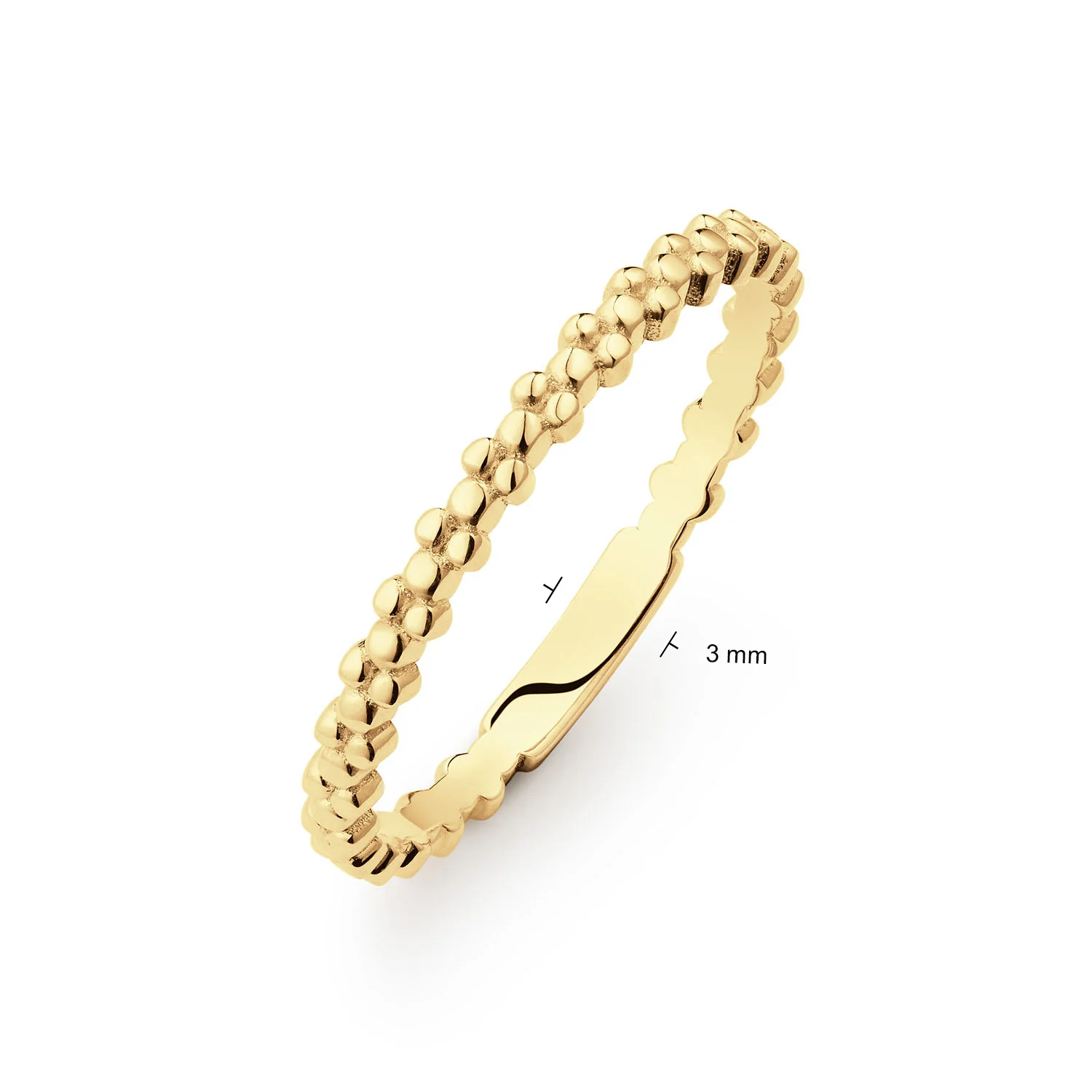 Jackie Gold Caviar 14 Karat Gold Ring 585 JKR25.526-52 - Image 4