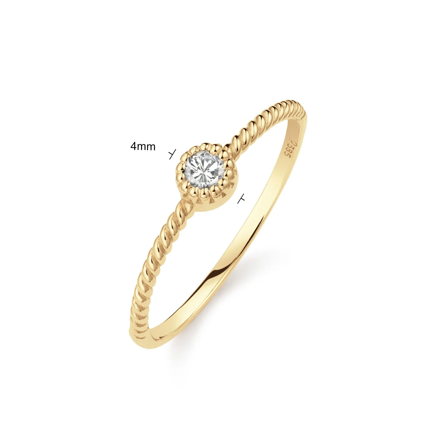 Jackie Gold Grimaldi White Topaz 14 Karat Gold Ring 585 JKR25.511-54 - Image 4