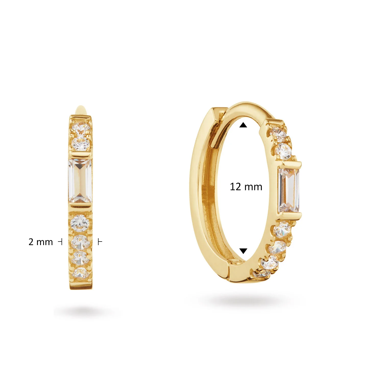 Jackie Gold Mondriaan 14 Karat Gold Hoops JKE25.577 - Image 3