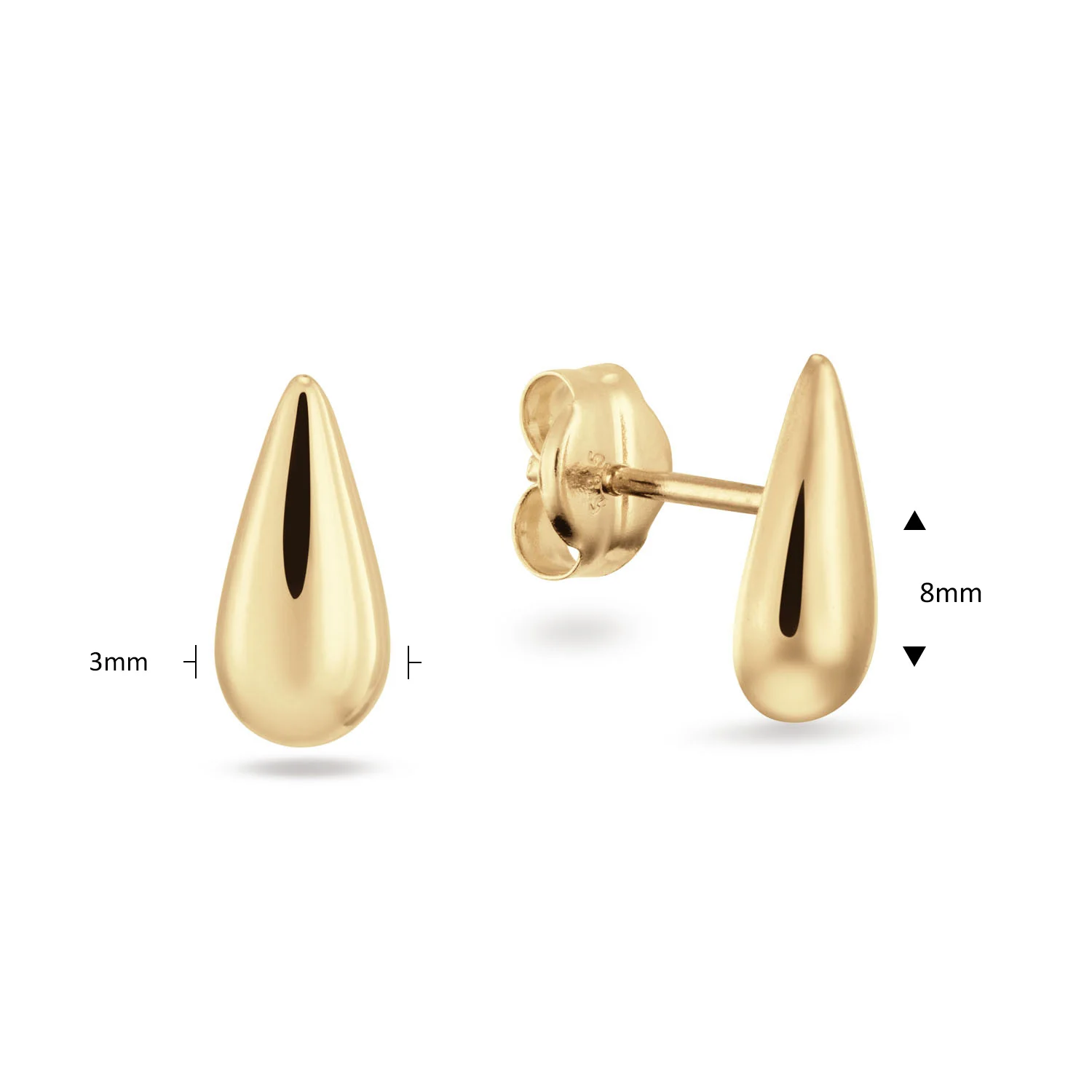 Jackie Gold San Polo 14 Karat Gold Ear Studs 585 JKE25.306 - Image 2