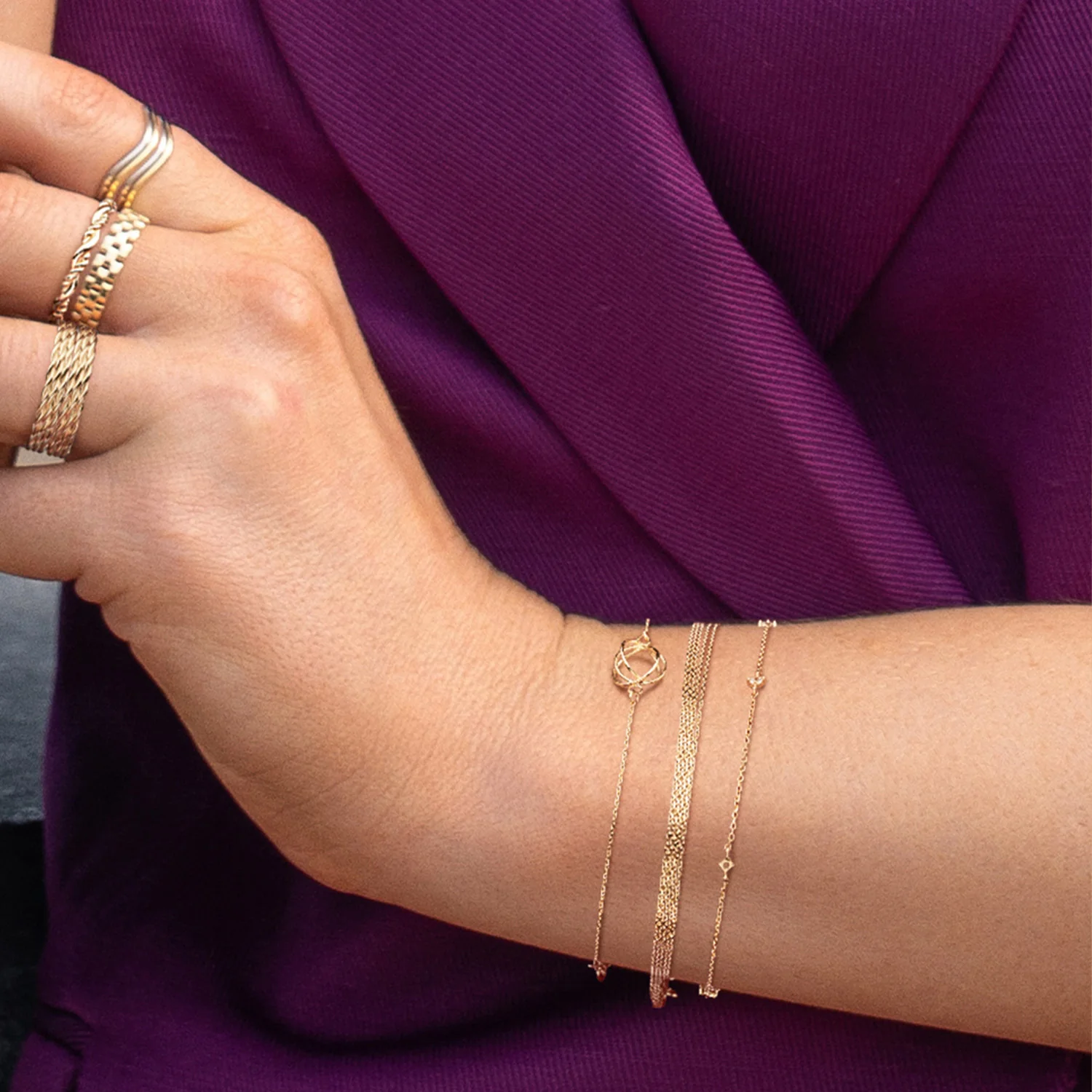 Jackie Gold Spindle 14 Karat Gold Bracelet JKB25.551 - Image 2