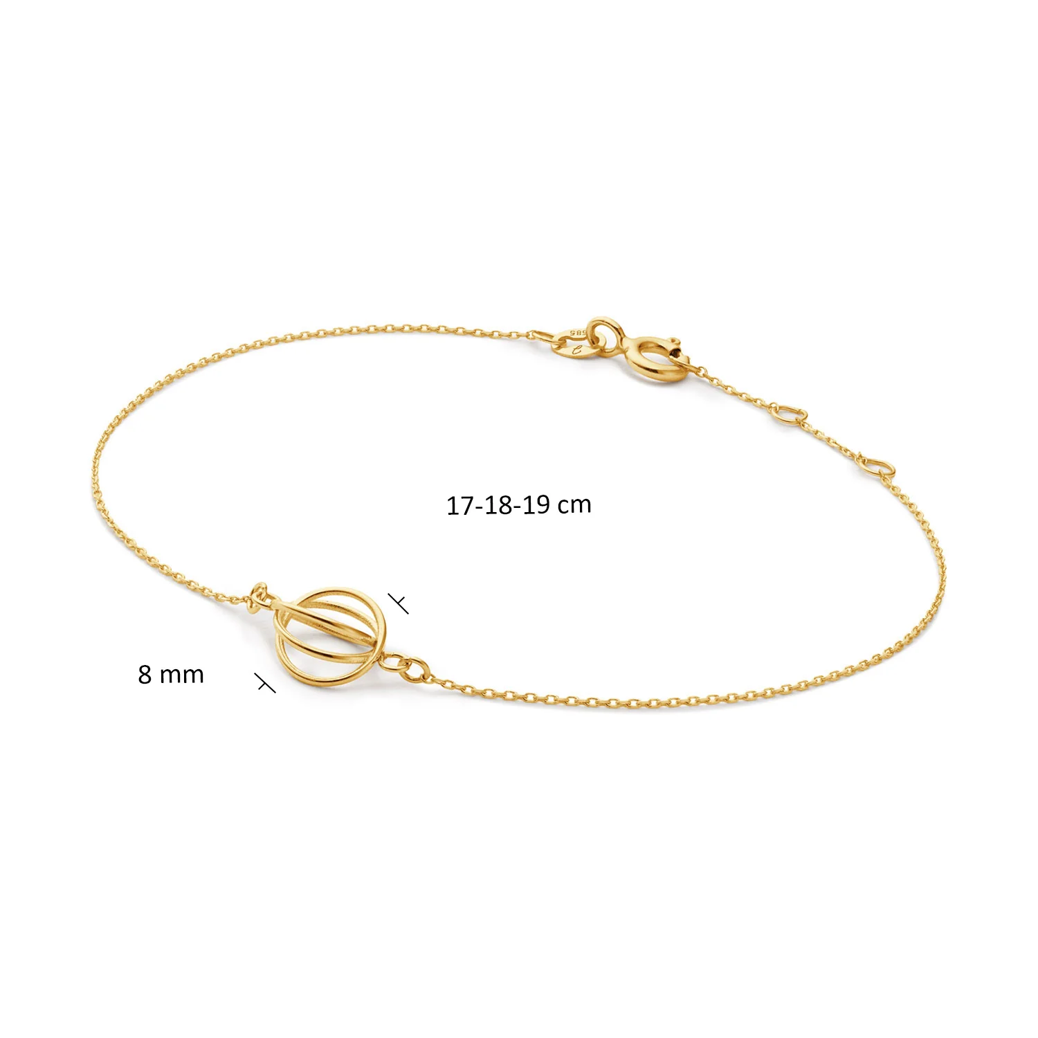 Jackie Gold Spindle 14 Karat Gold Bracelet JKB25.551 - Image 4