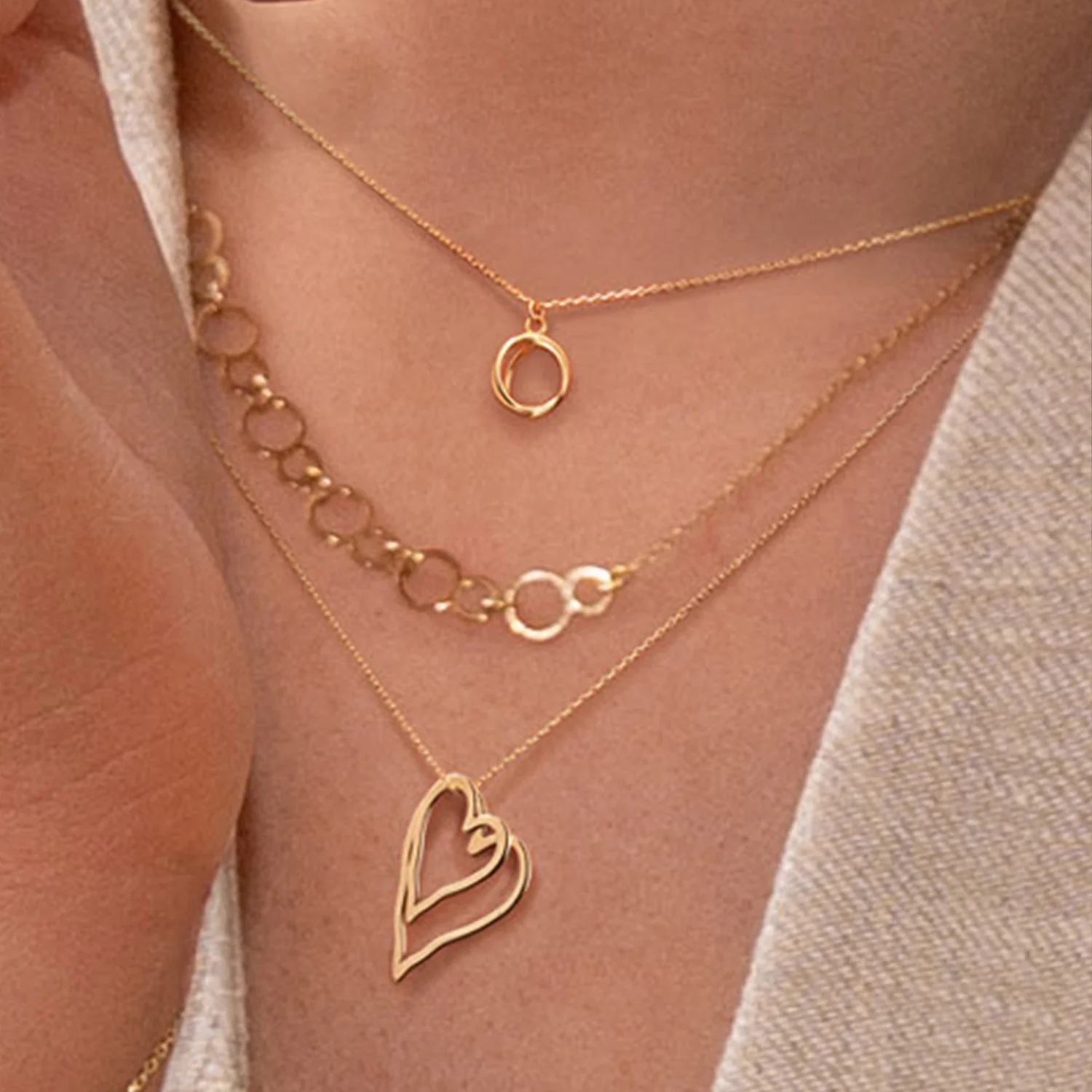 Jackie Gold Spindle 14 Karat Gold Necklace JKN25.551 - Image 2