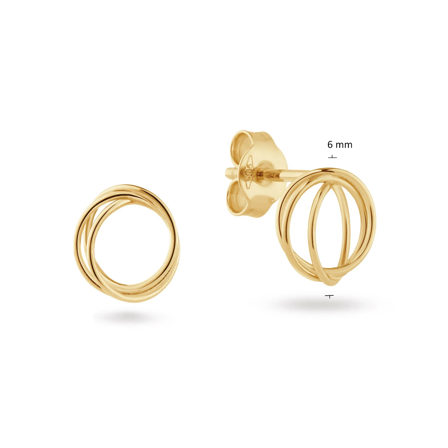 Jackie Gold Spindle 14 Karat Gold Studs JKE25.551 - Image 3