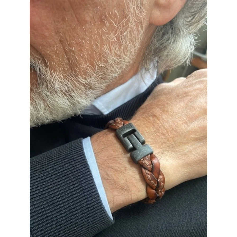 Josh Cognac Leather Bracelet 24303-bra-VB/Cognac/L - Image 2