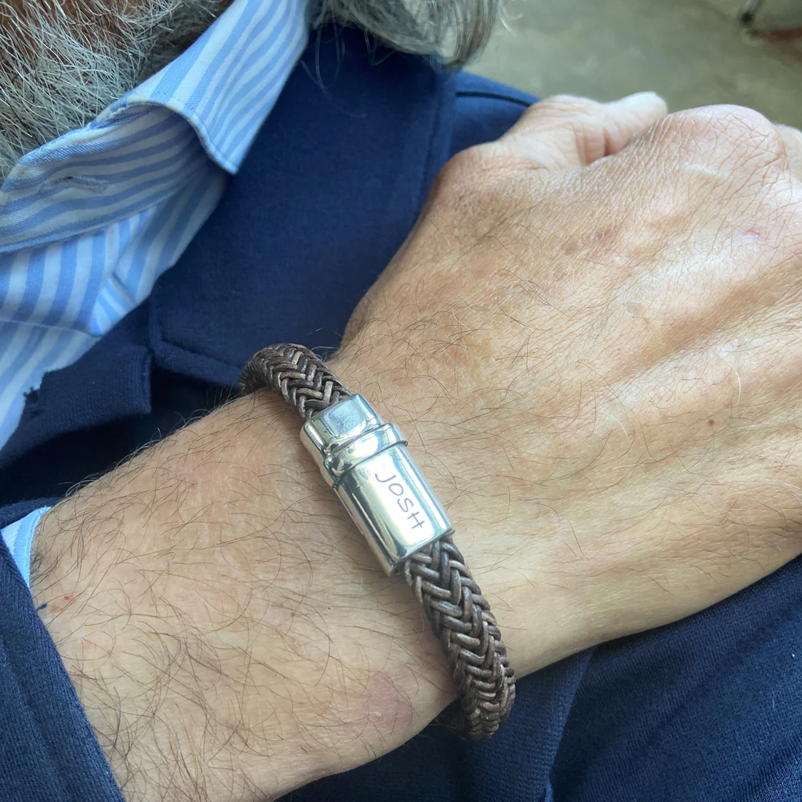 Josh Brown Natural Stone Bracelet 09332SL/BRWN/MED - Image 2