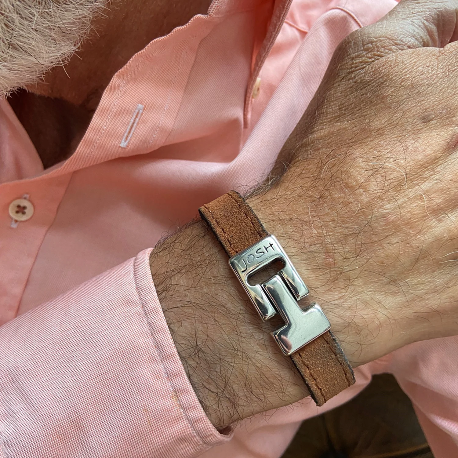 Josh Cognac Leather Bracelet 25037SL/CGNC/LME - Image 2