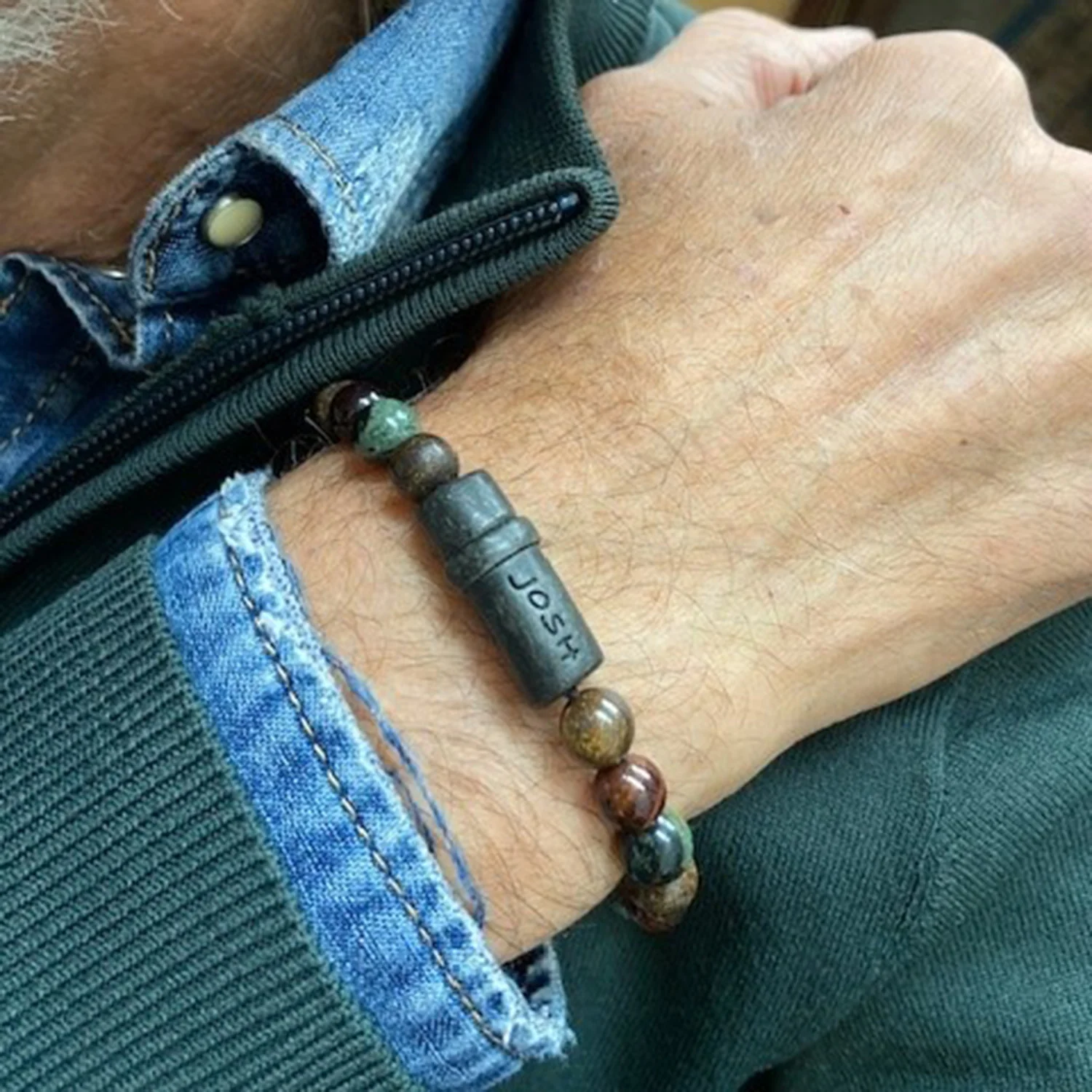 Josh Natural stone Bracelet 09285-BRA-VB/BRRTGRN/L-1 - Image 2