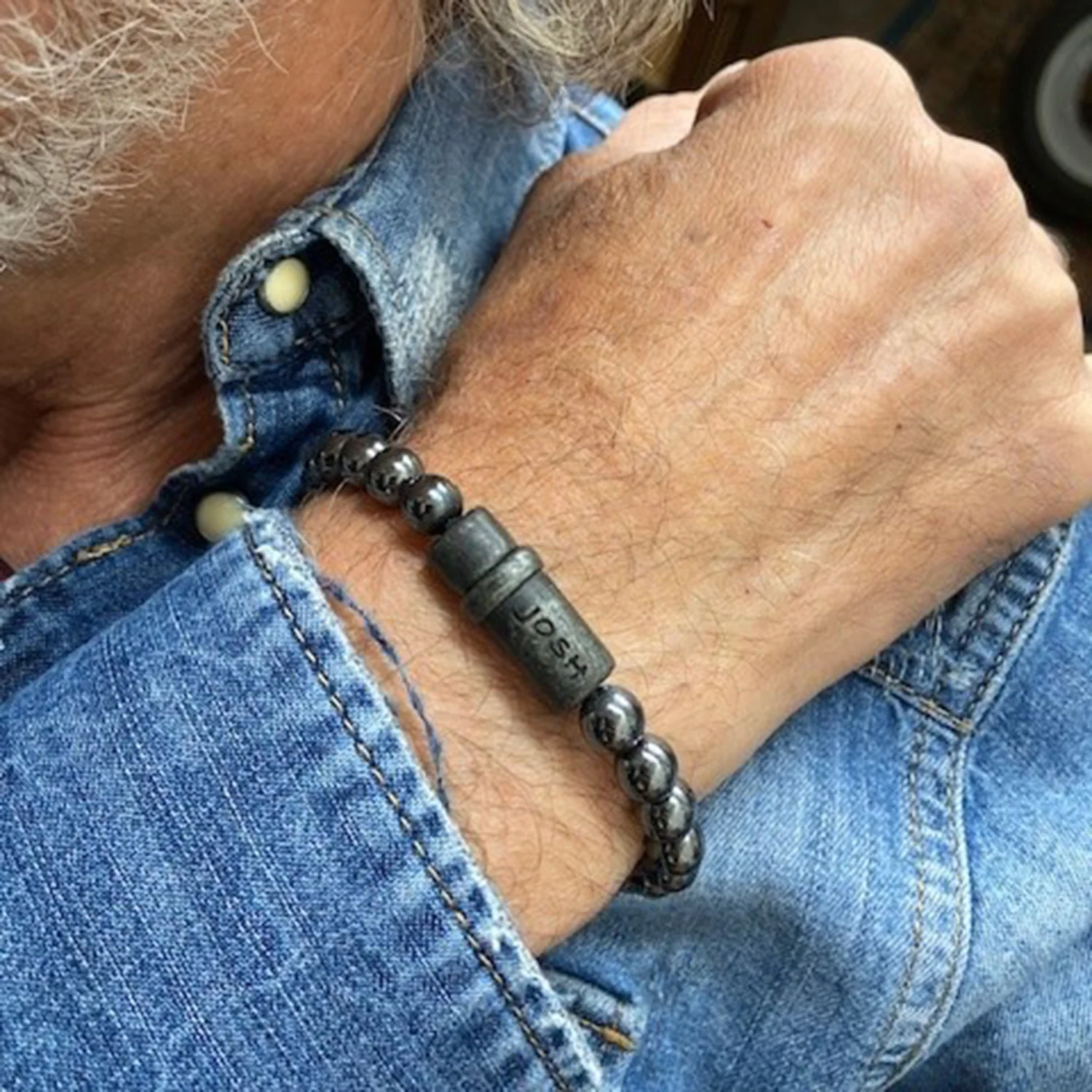 Josh Natural stone Bracelet 09285-BRA-VB/HEMATIT/M - Image 2