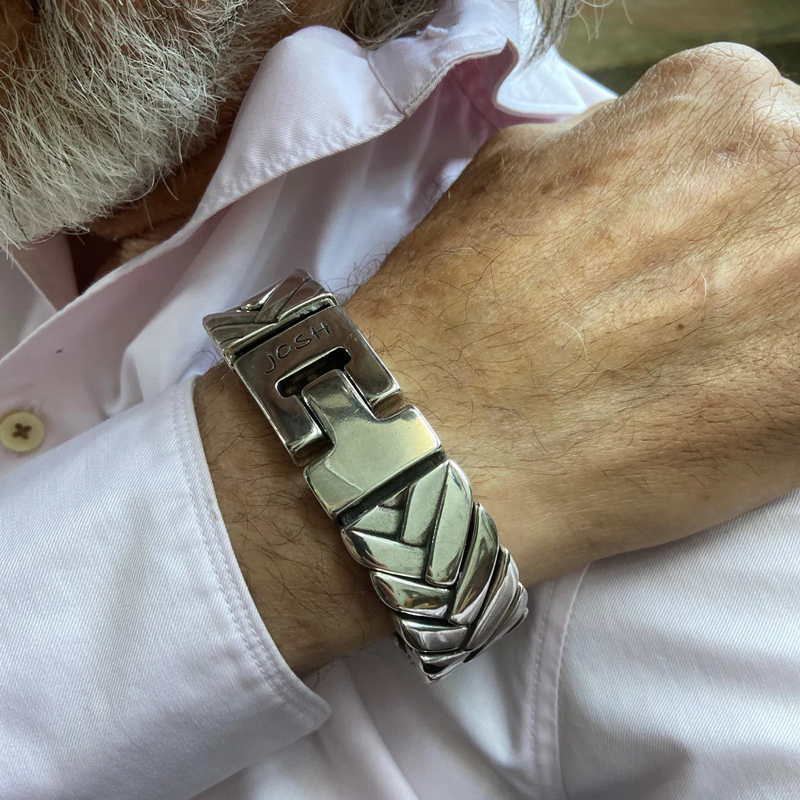 Josh Silver Alloy Bracelet 03558SL/NCLR/MED - Image 2