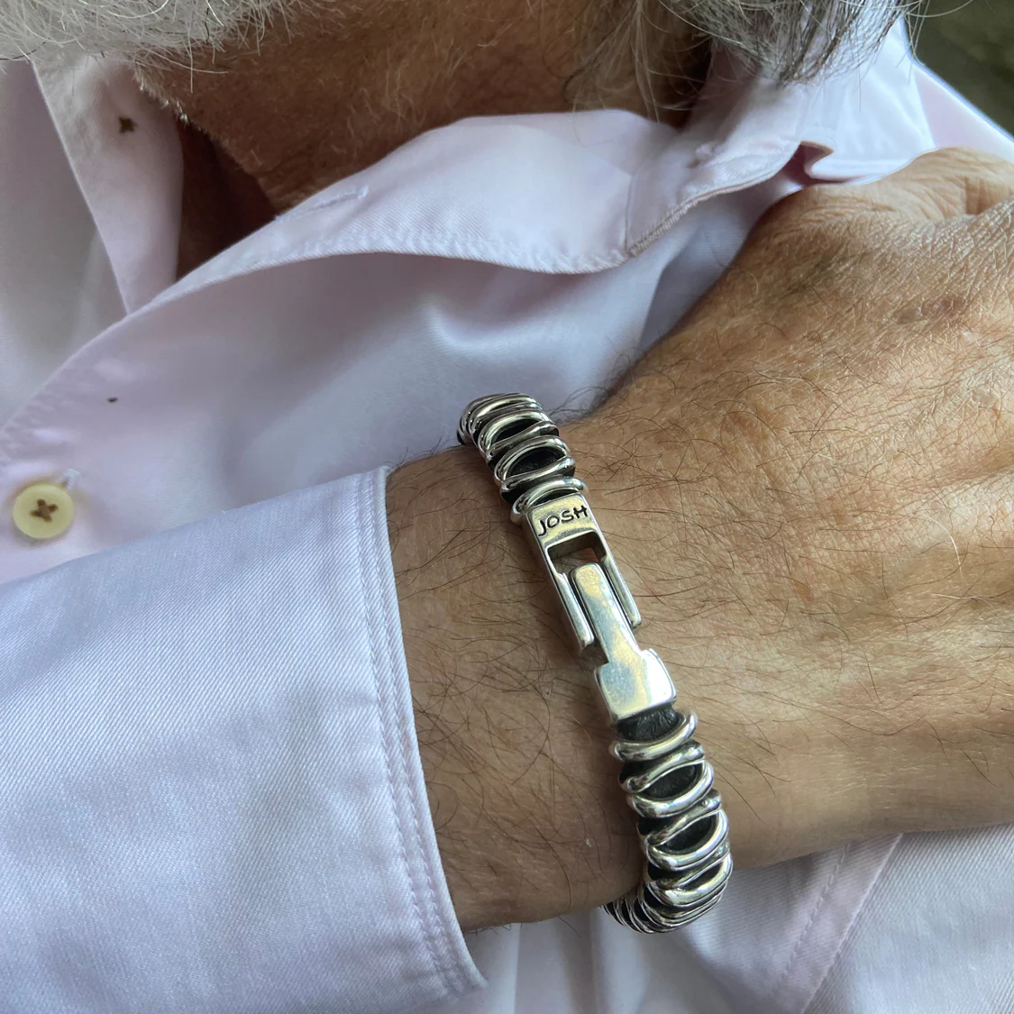 Josh Silver Alloy Bracelet 03559SL/NCLR/MED - Image 2