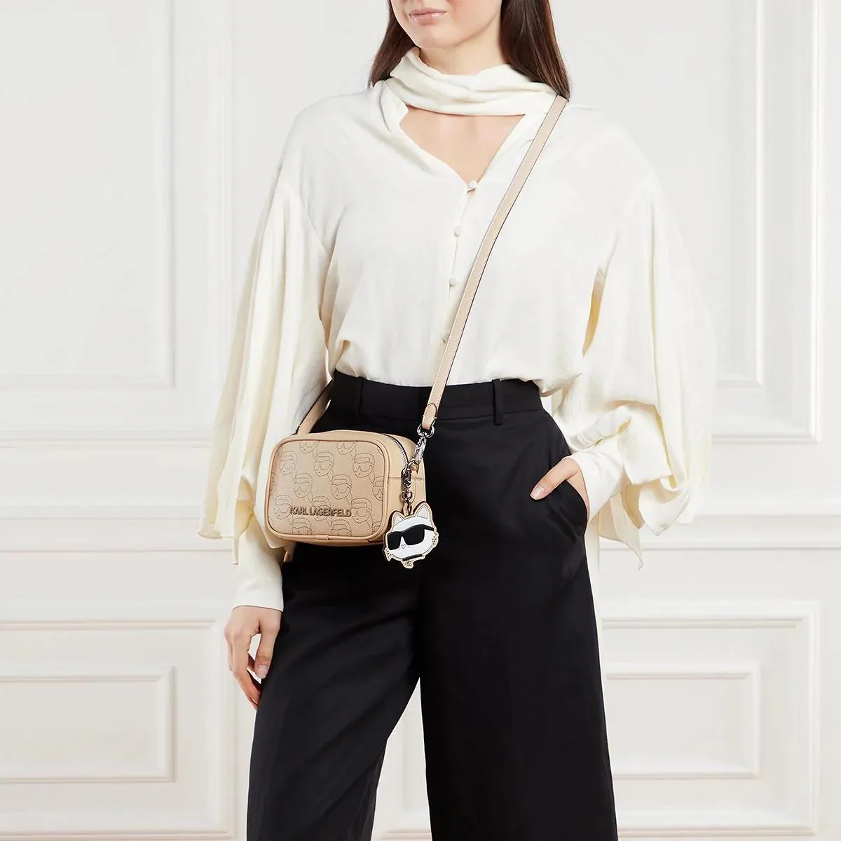 Karl Lagerfeld Beige Crossbody Bag 2001-A0491495 - Image 2