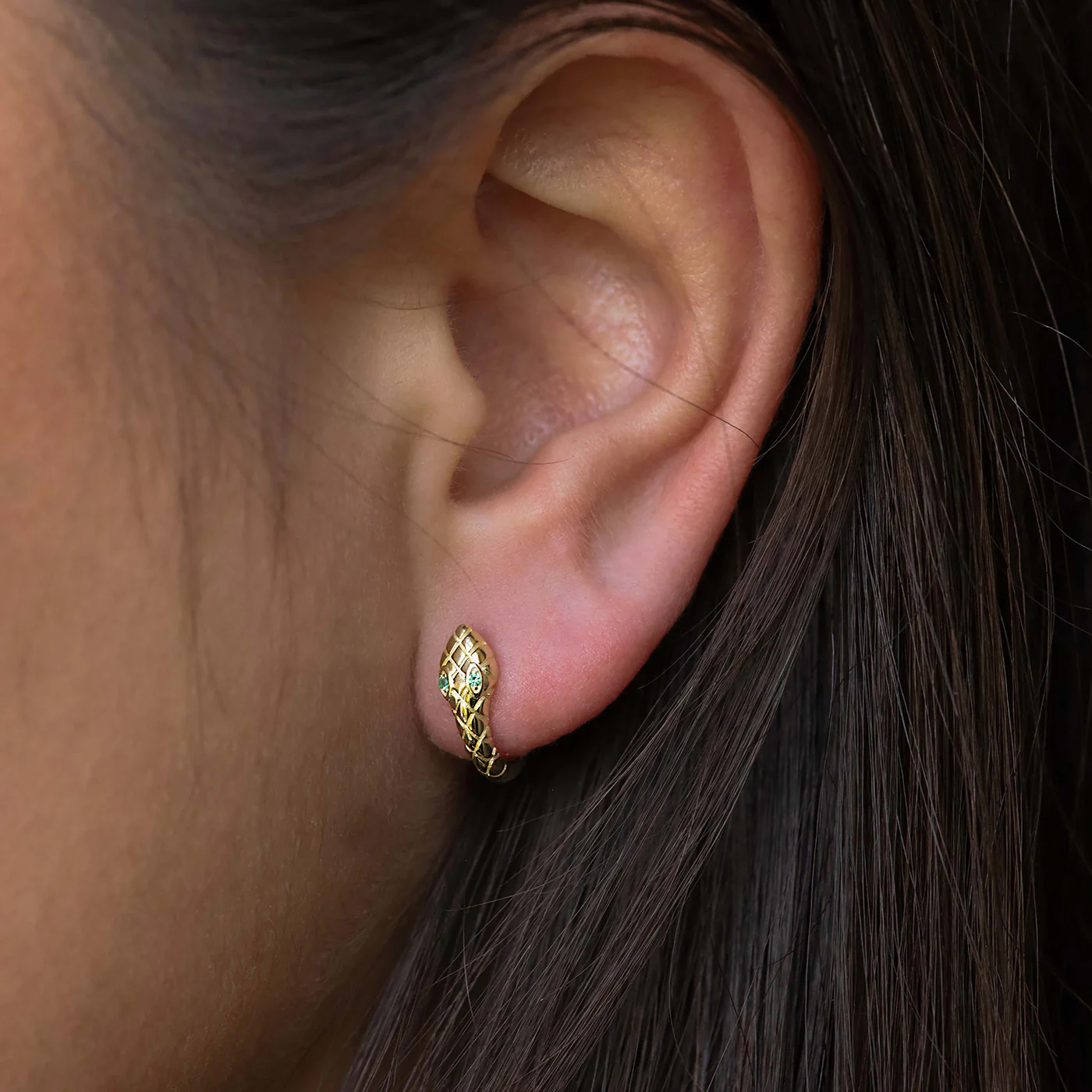 Karma 14 karat gold plated Hoop Earrings H119GP - Image 2