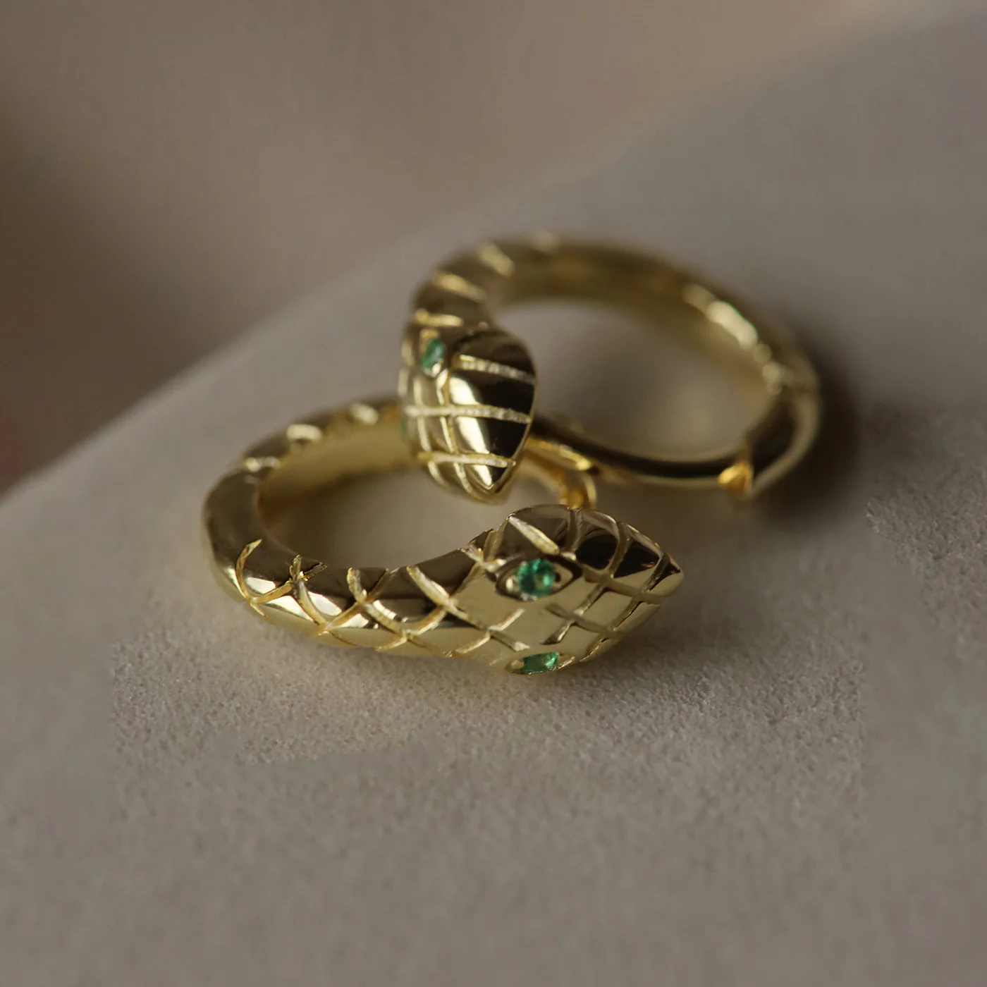 Karma 14 karat gold plated Hoop Earrings H119GP - Image 3
