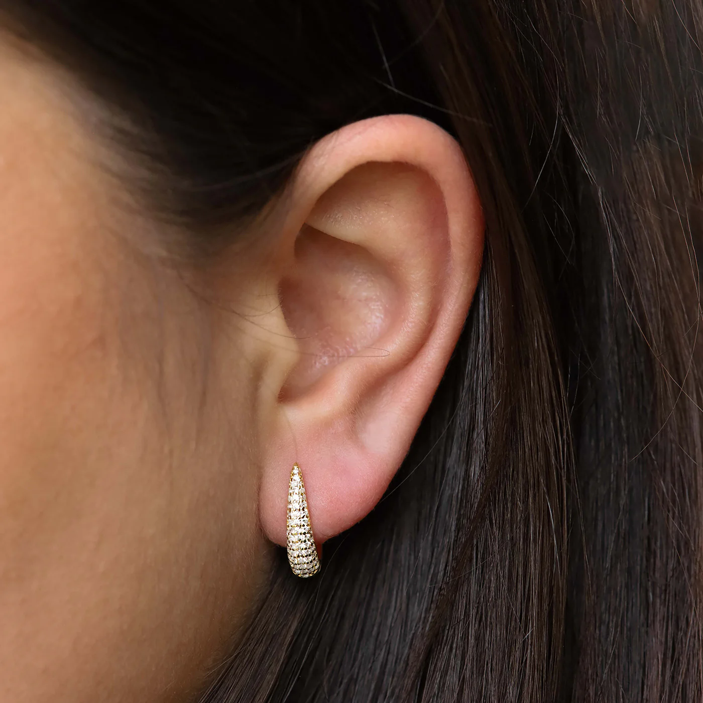 Karma 14 karat gold plated Hoop Earrings M3214GP - Image 2