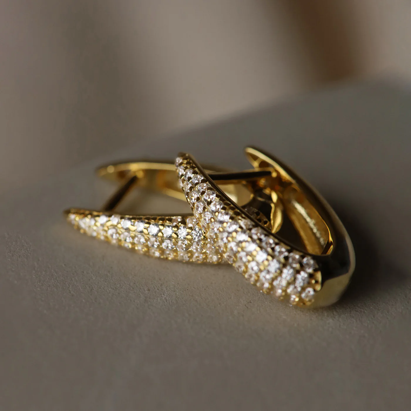 Karma 14 karat gold plated Hoop Earrings M3214GP - Image 3