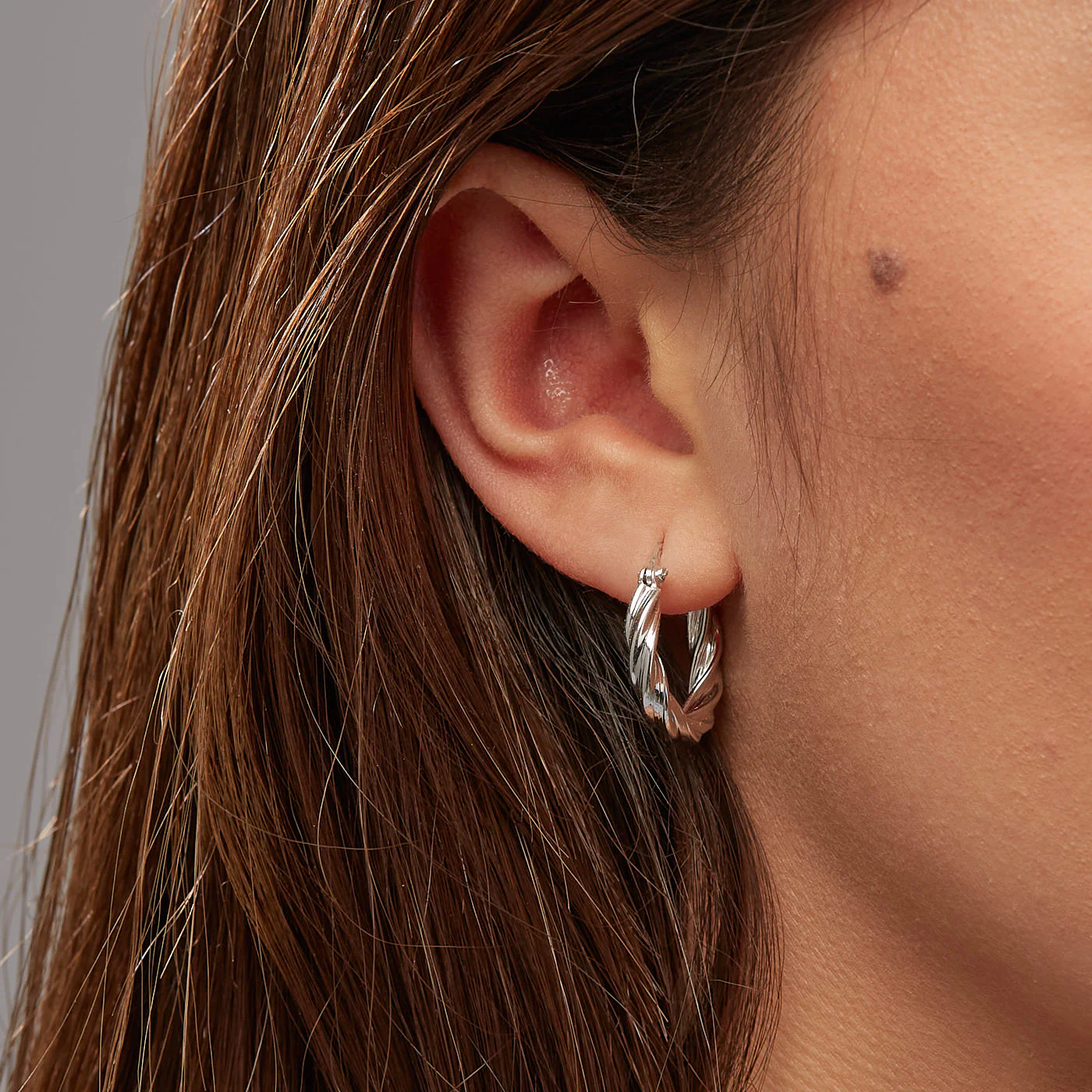 Karma Silver Ear Stud M2786 - Image 2