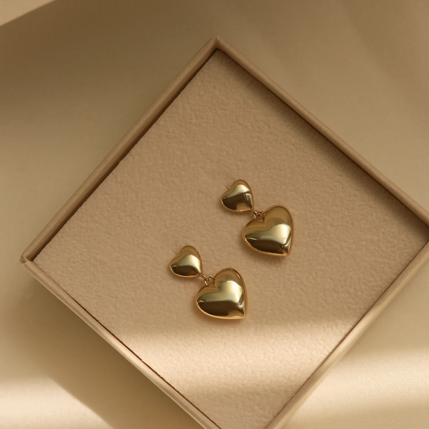 Karma 925 Sterling Silver Tirsa Duo Hearts Earrings X207GP - Image 3