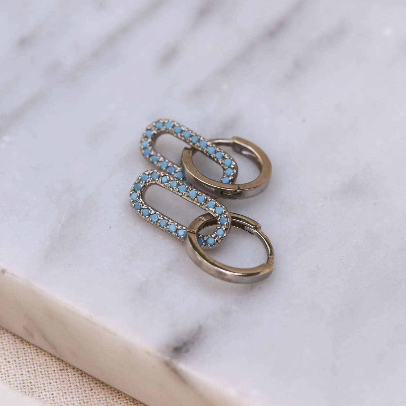 Karma Hoops Silver Hoop Earrings H187S-T - Image 3