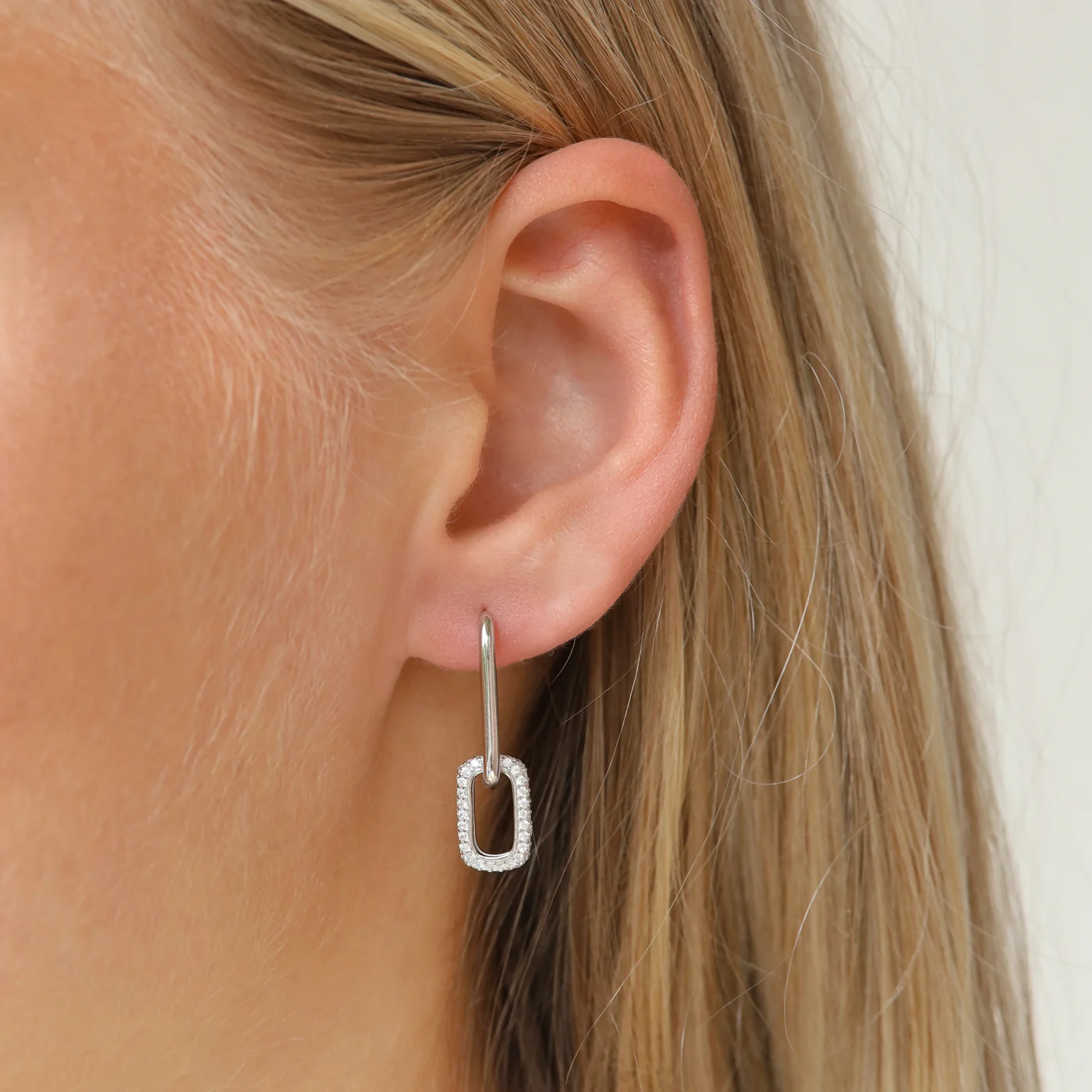 Karma Hoops Silver Hoop Earrings H232S - Image 2