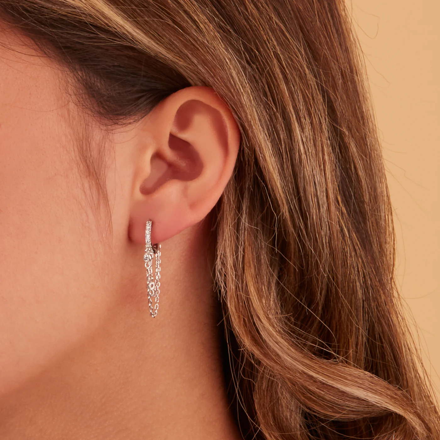 Karma Silver Earrings M3168S - Image 2