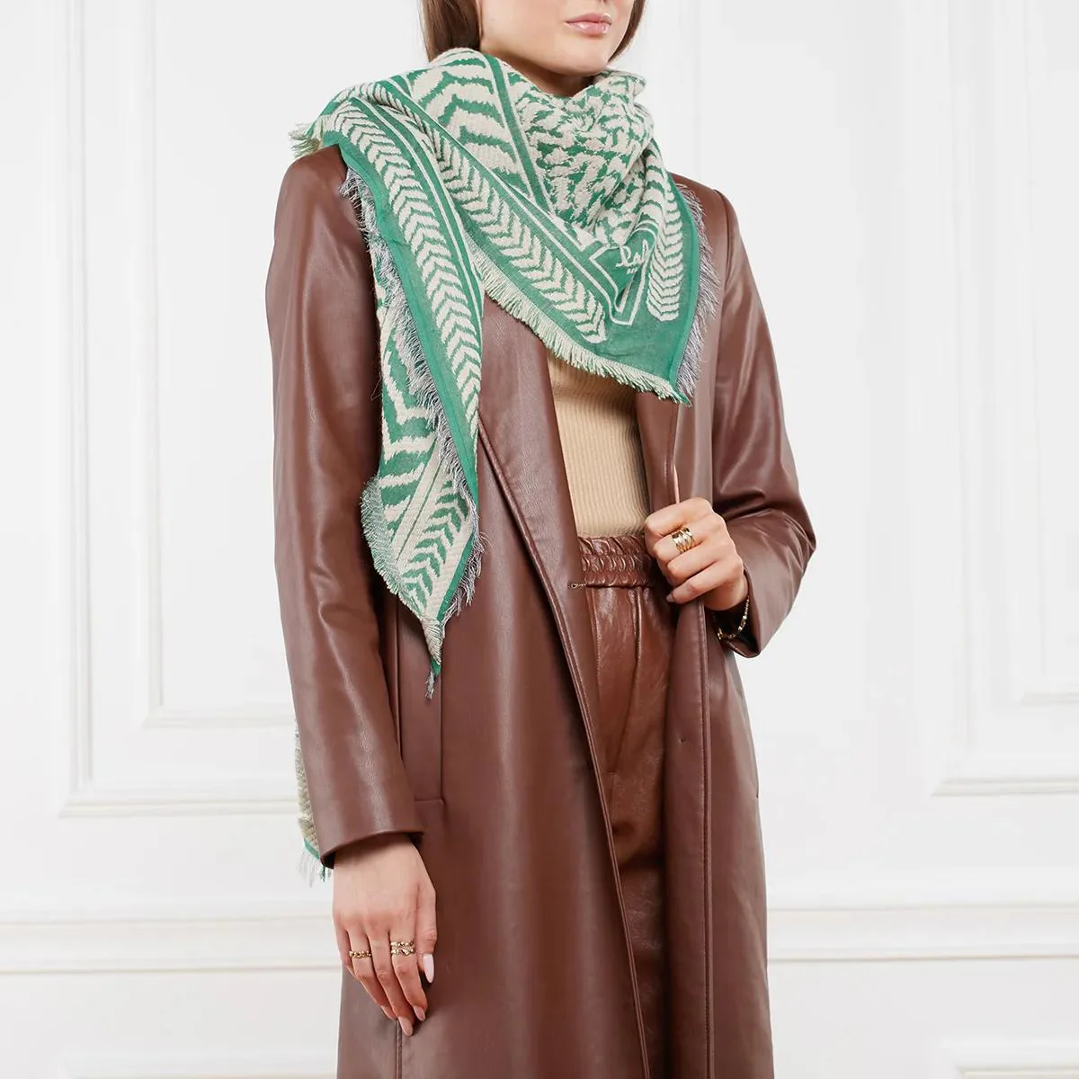 Lala Berlin Beige Wool Scarf 2001-A0386500 - Image 2
