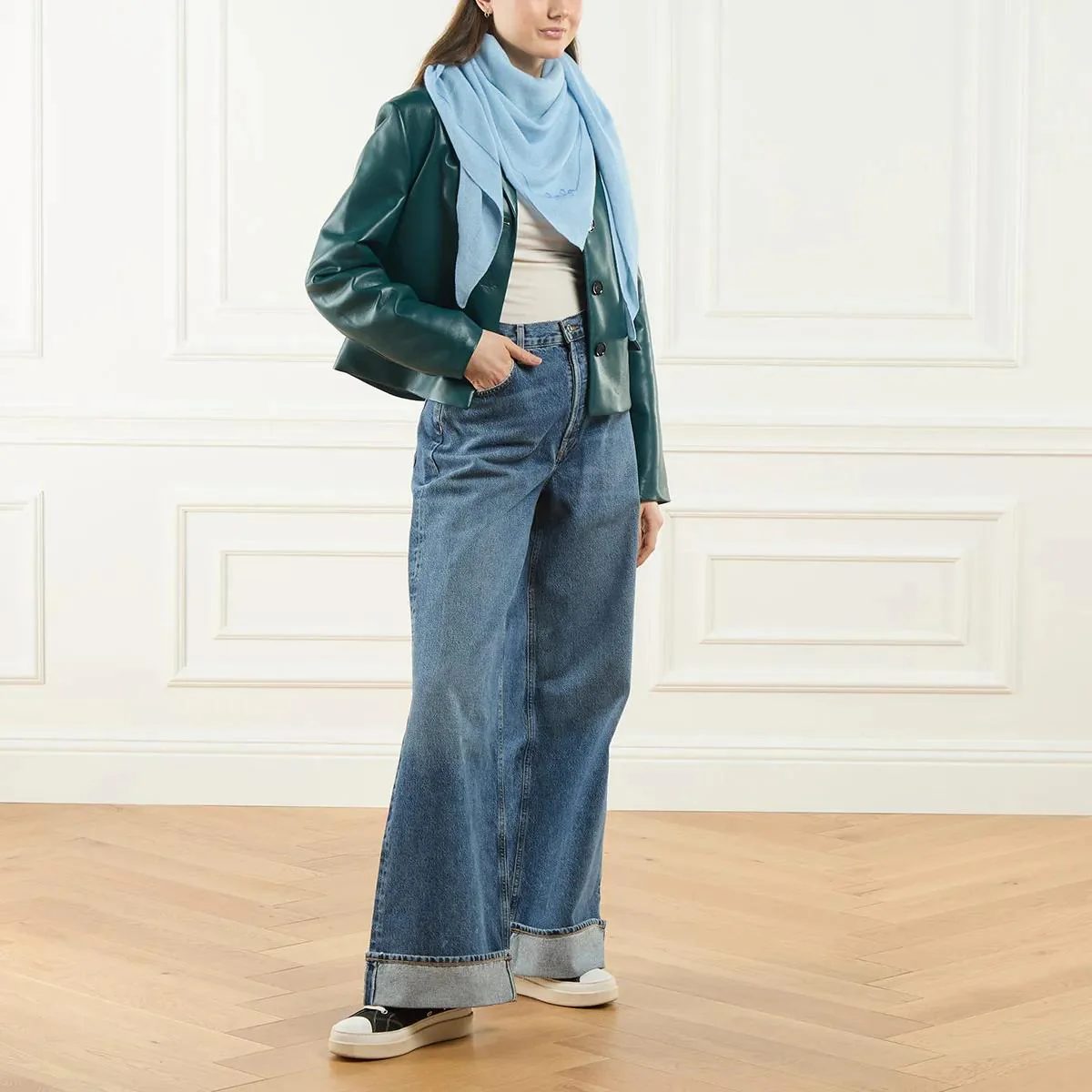 Lala Berlin Blue Cashmere Scarf 2001-A0533922 - Image 2