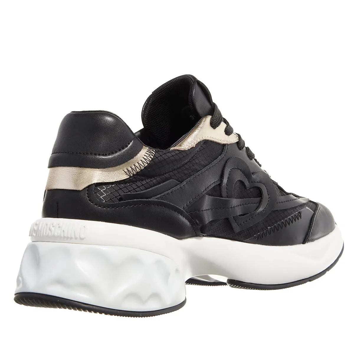 Love Moschino Zwarte Leren Sneakers 2001-A0487574_41 - Image 2