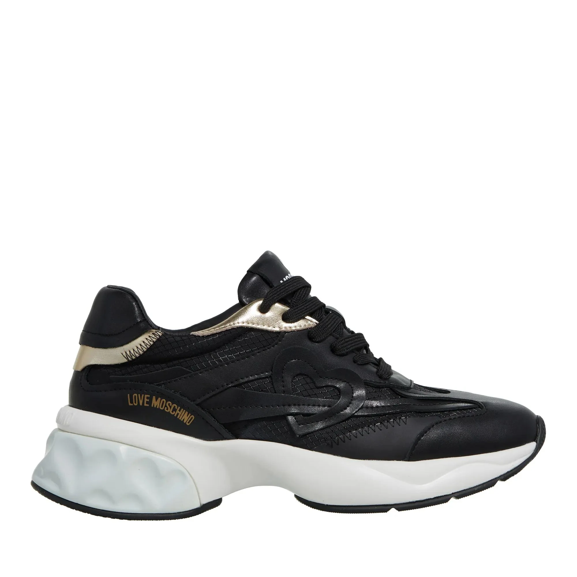 Love Moschino Zwarte Leren Sneakers 2001-A0487574_41 - Image 3