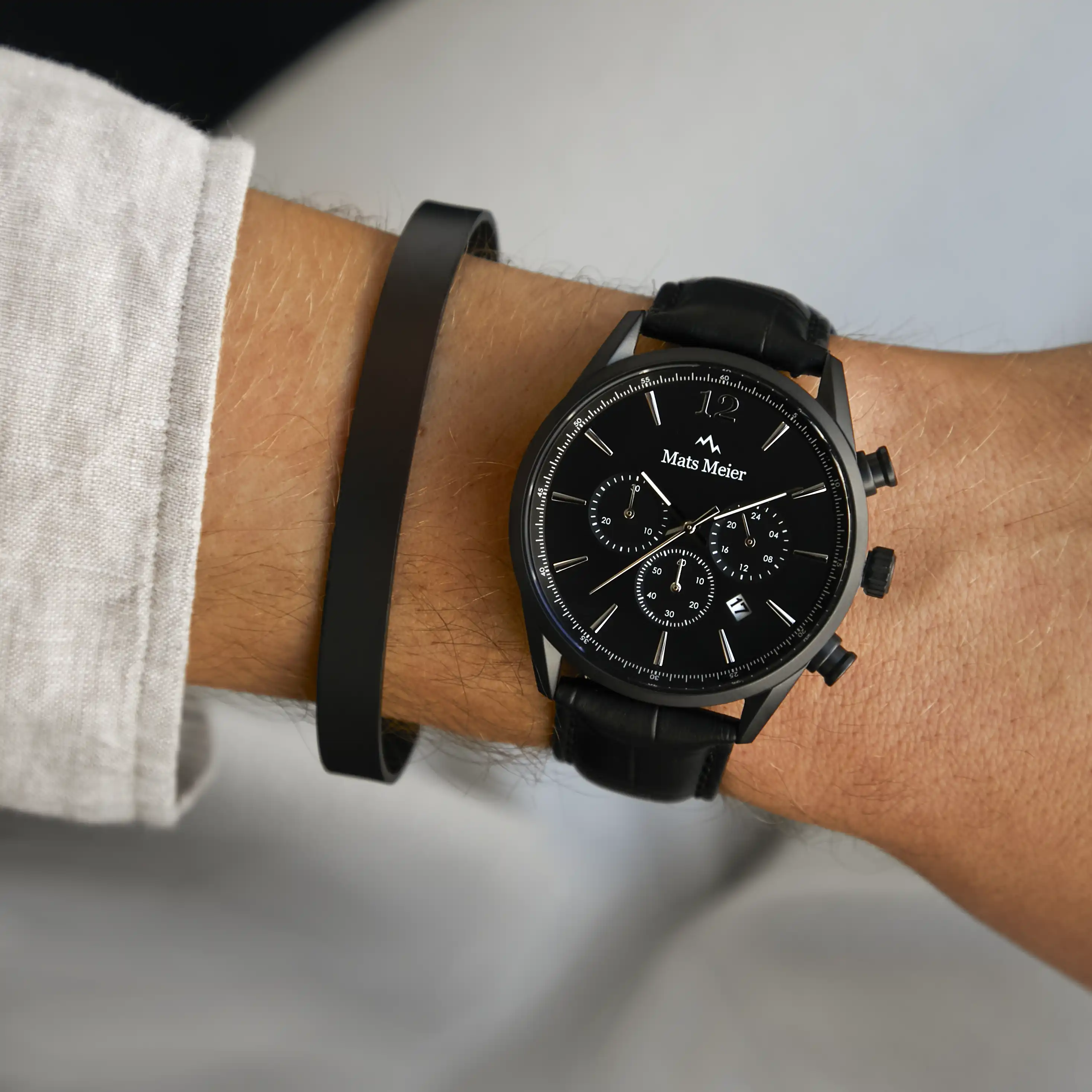 Mats Meier Annecy Black Steel Bracelet MM320017 - Image 2