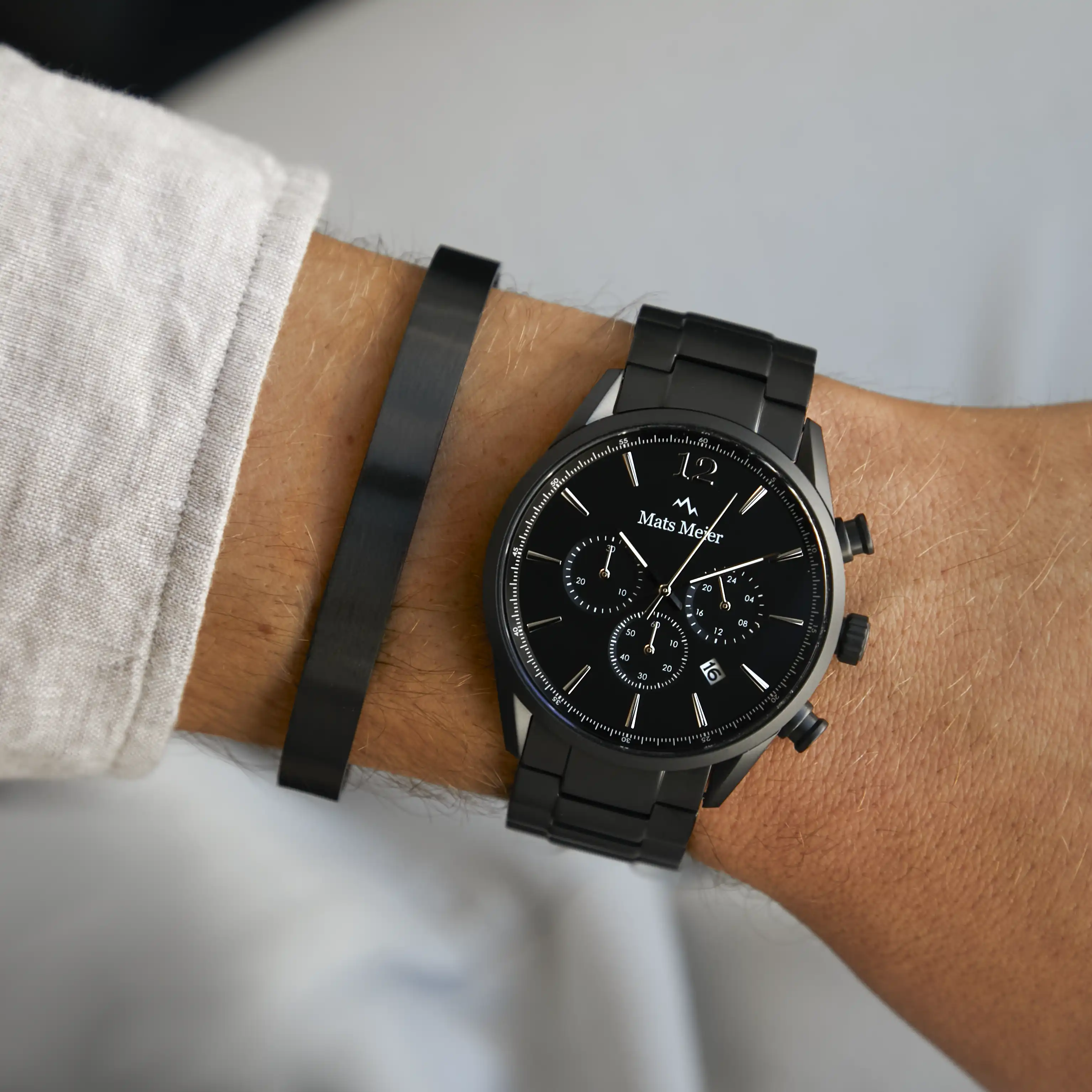 Mats Meier Annecy Black Steel Bracelet MM320018 - Image 2