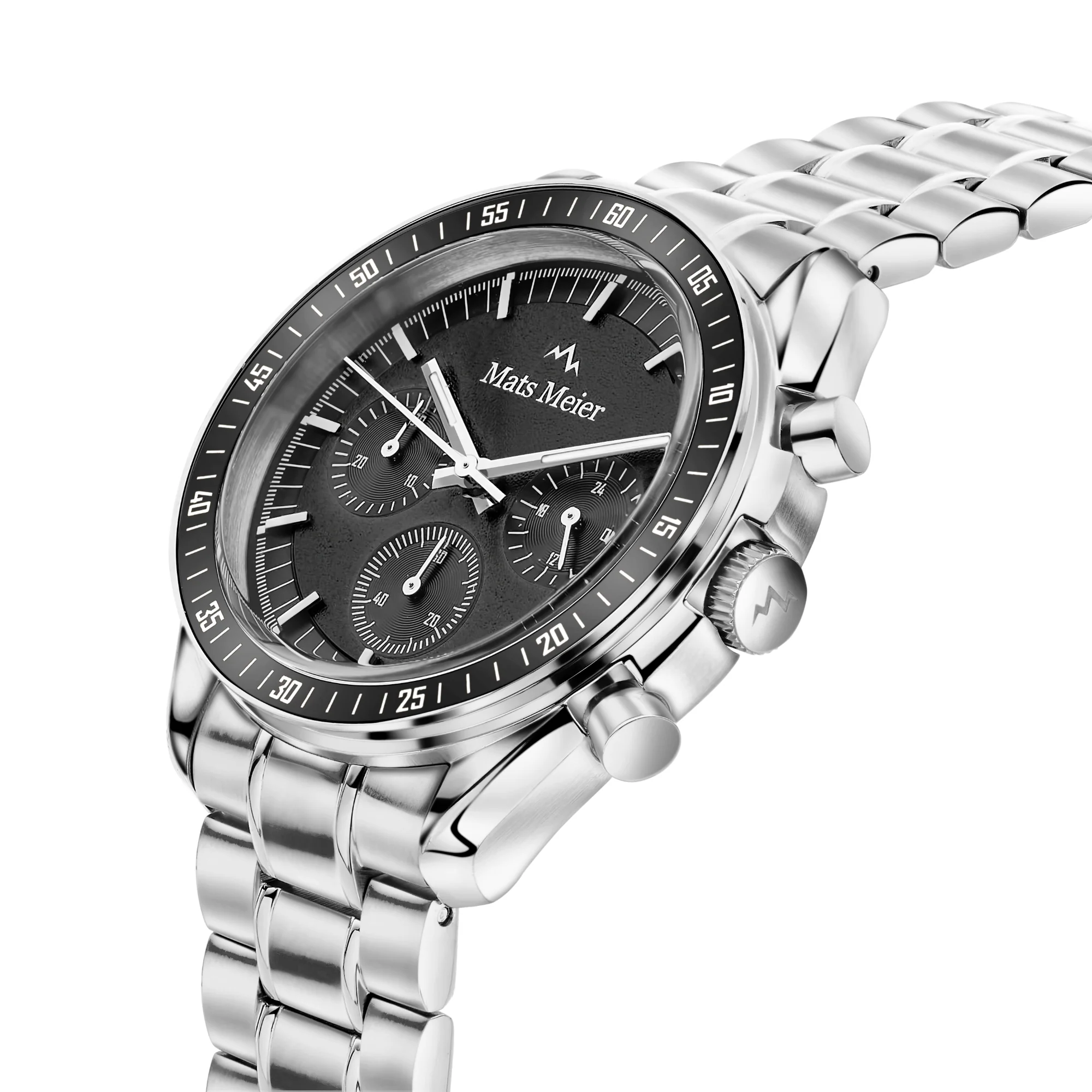 Mats Meier Arosa Racing Chronograph Men'sWatch Silver-coloured and Black MM50012 - Image 4