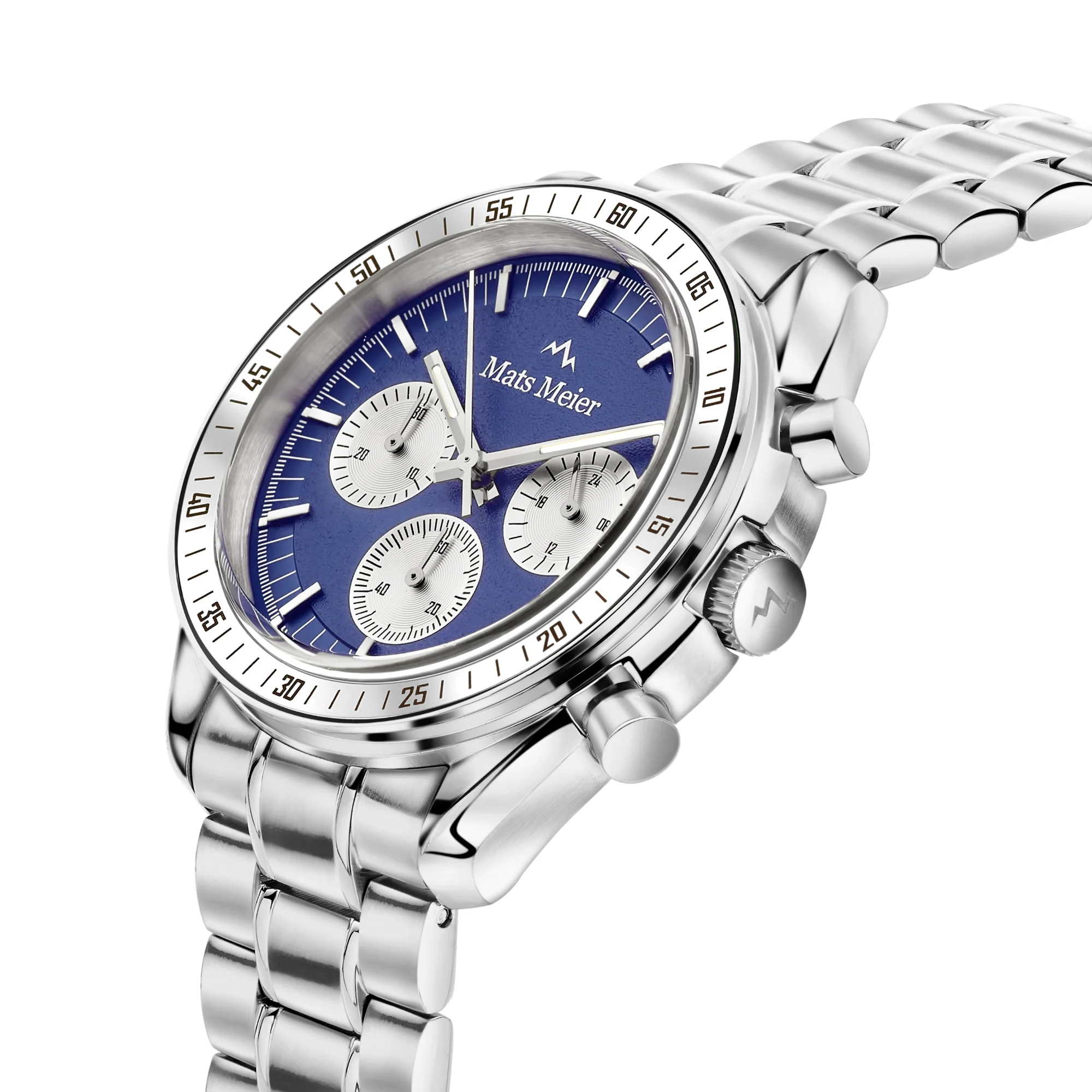 Mats Meier Arosa Racing Chronograph Men'sWatch Silver-coloured and Blue MM50014 - Image 4