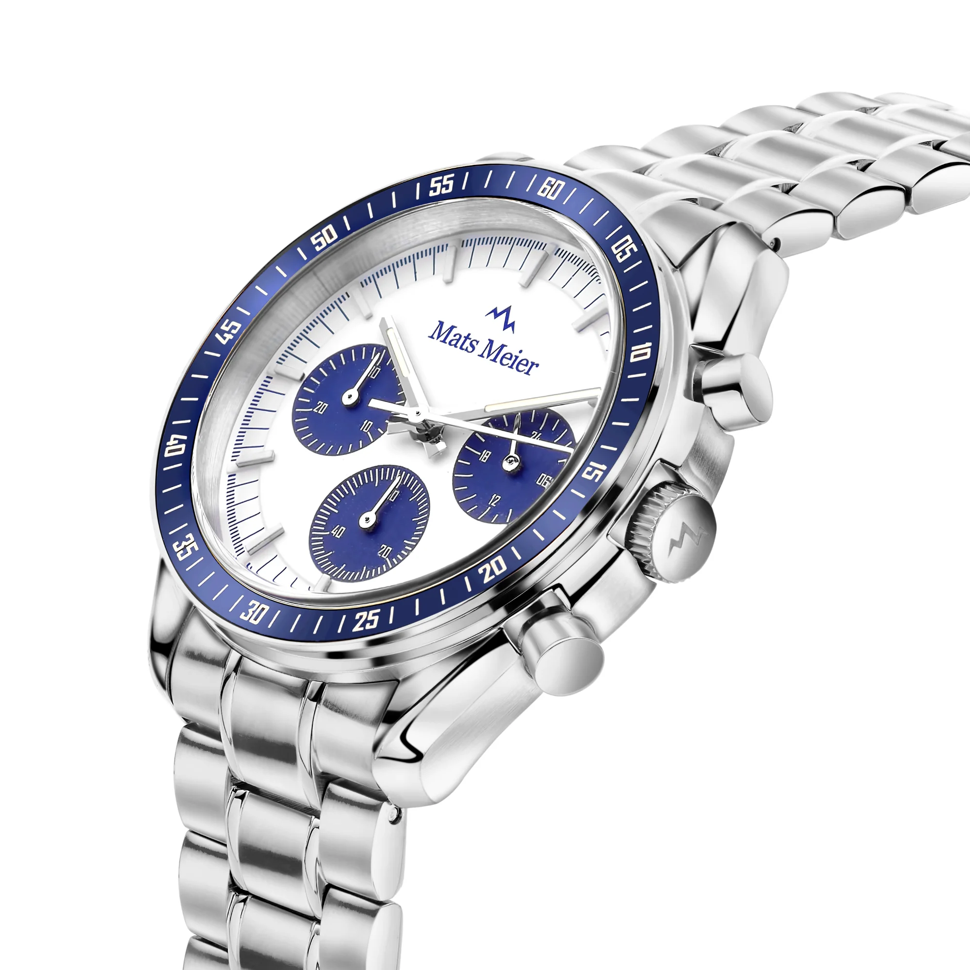 Mats Meier Arosa Racing Chronograph Men'sWatch Silver-coloured and White MM50013 - Image 4