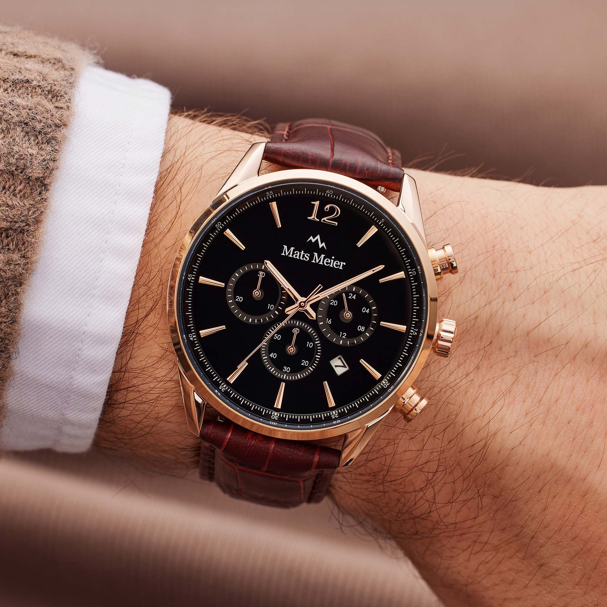 Mats Meier Grand Cornier Chrono Black/Brown Watch MM00101 - Image 2