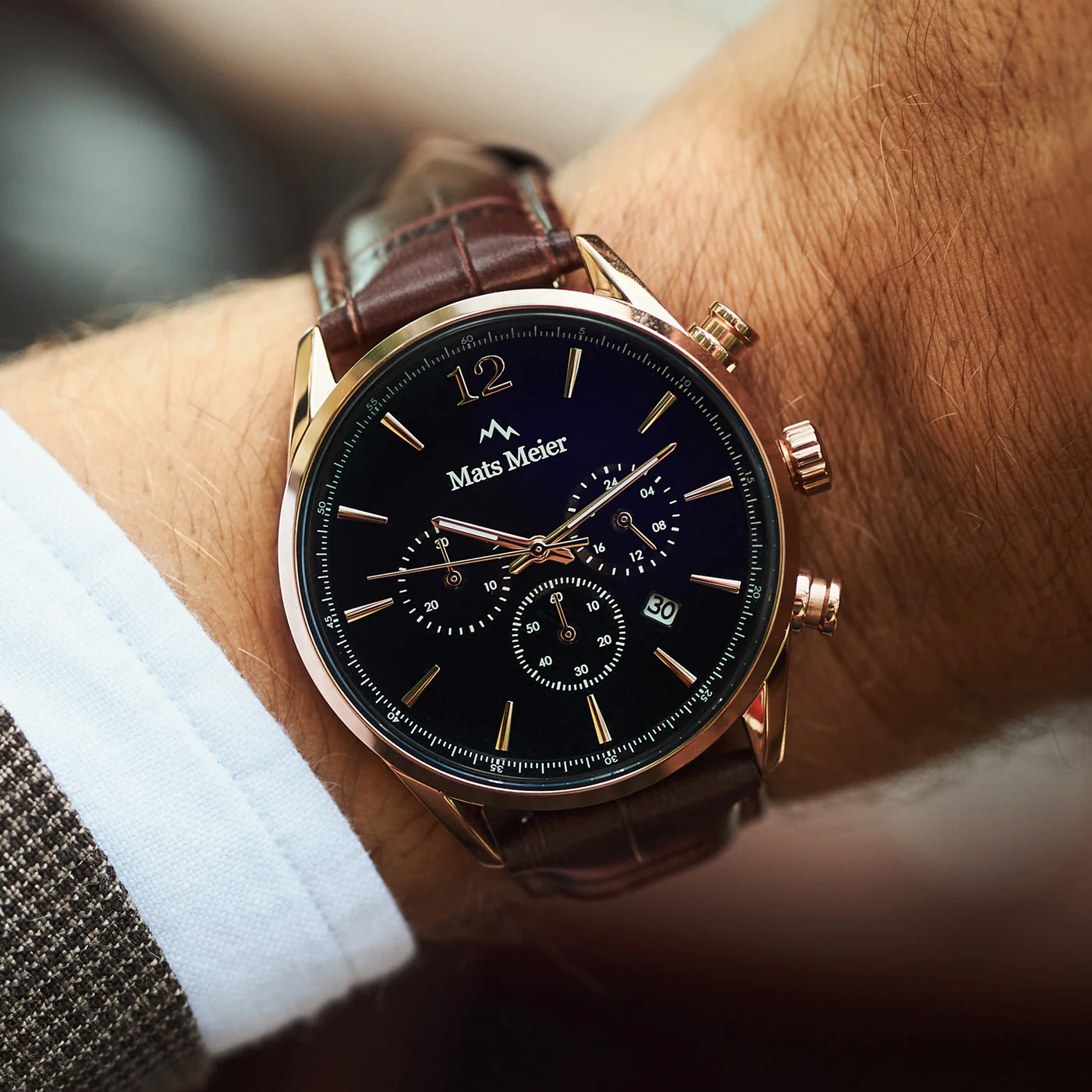 Mats Meier Grand Cornier Chrono Black/Brown Watch MM00101 - Image 3