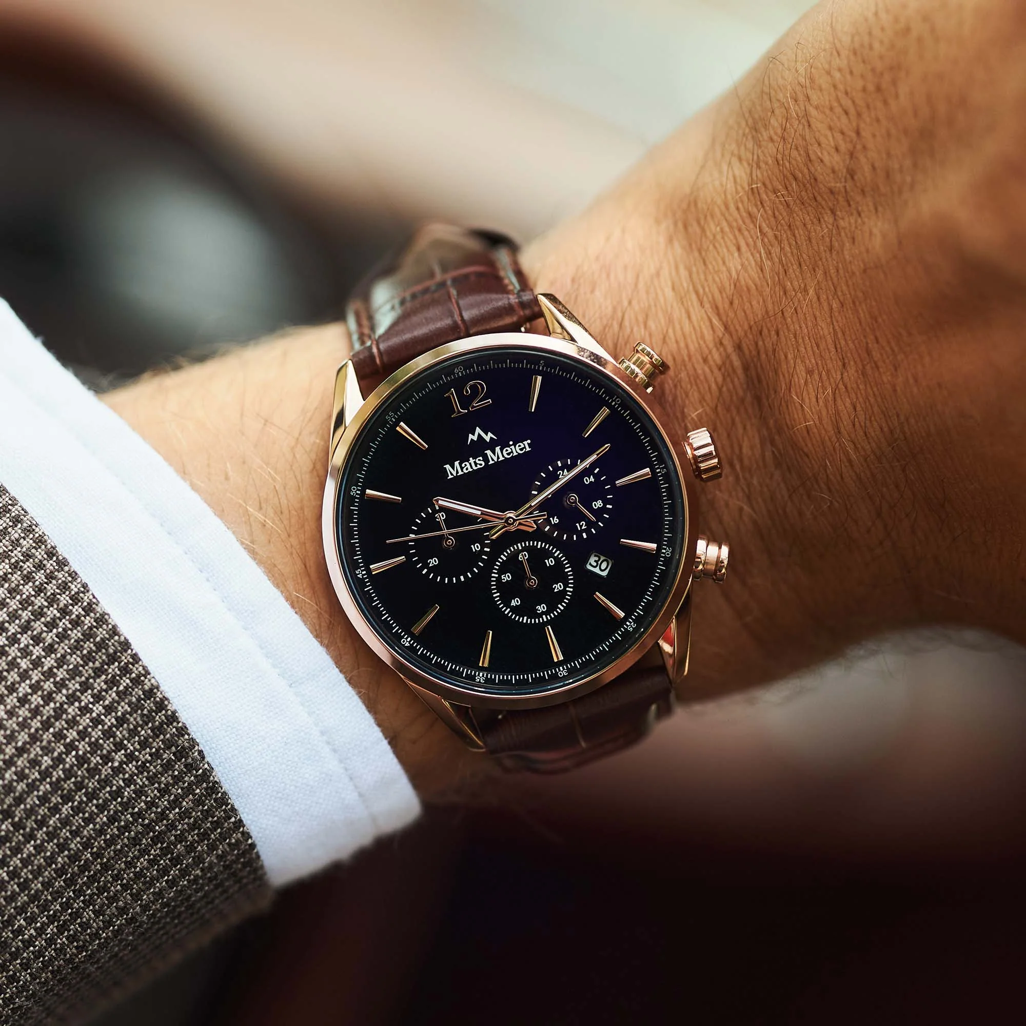 Mats Meier Grand Cornier Chrono Black/Brown Watch MM00101 - Image 4