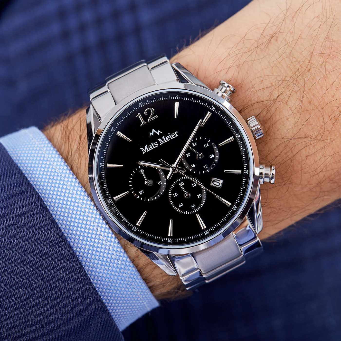 Mats Meier Grand Cornier Chrono Black/Silver Coloured Watch MM00110 - Image 3