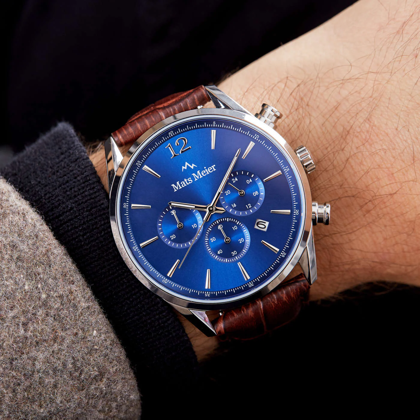 Mats Meier Grand Cornier Chrono Blue/Brown Watch MM00103 - Image 3