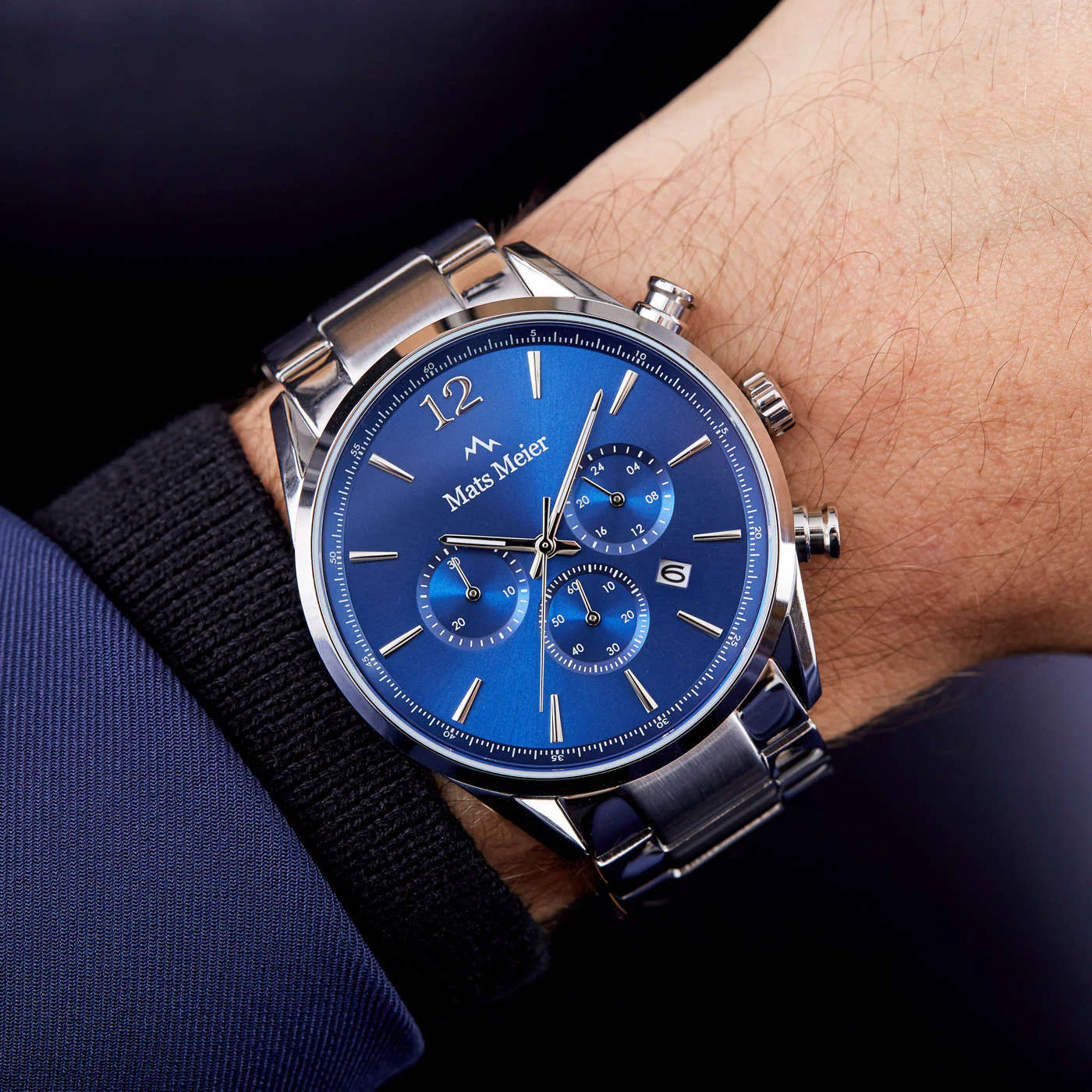 Mats Meier Grand Cornier Chrono Blue/Silver Coloured Watch MM00108 - Image 3