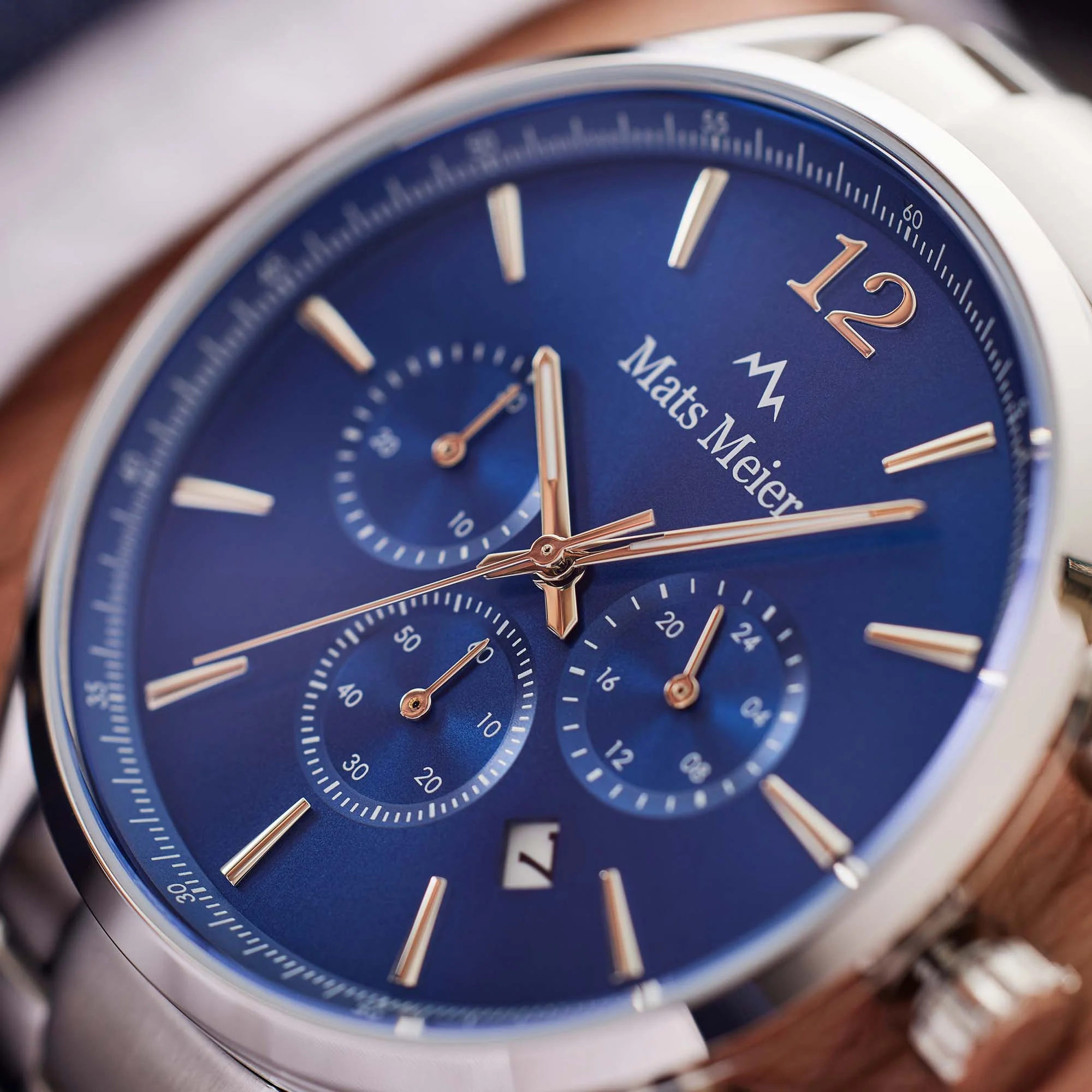 Mats Meier Grand Cornier Chrono Blue/Silver Coloured Watch MM00108 - Image 4