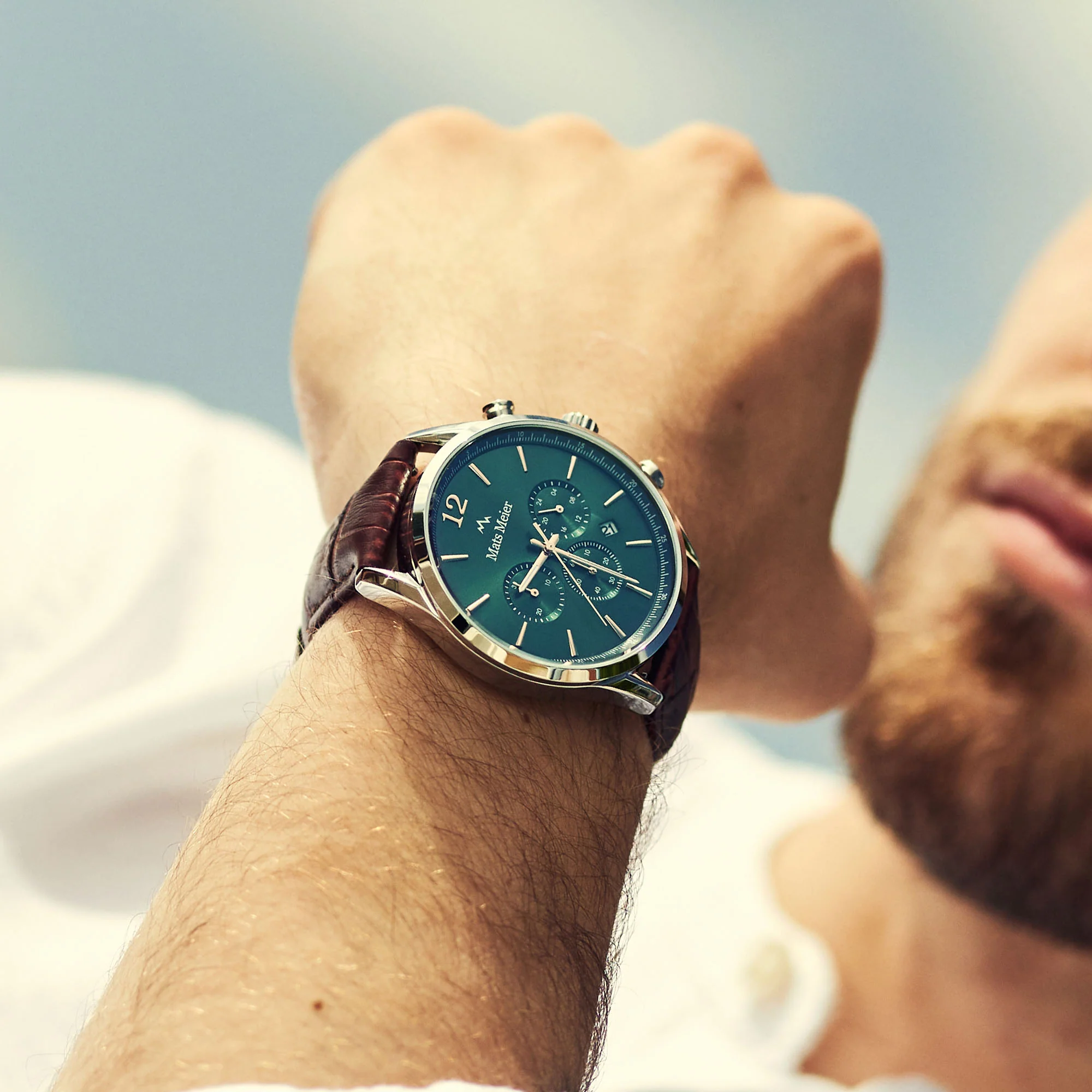 Mats Meier Grand Cornier Chrono Green/Brown Watch MM00121 - Image 3