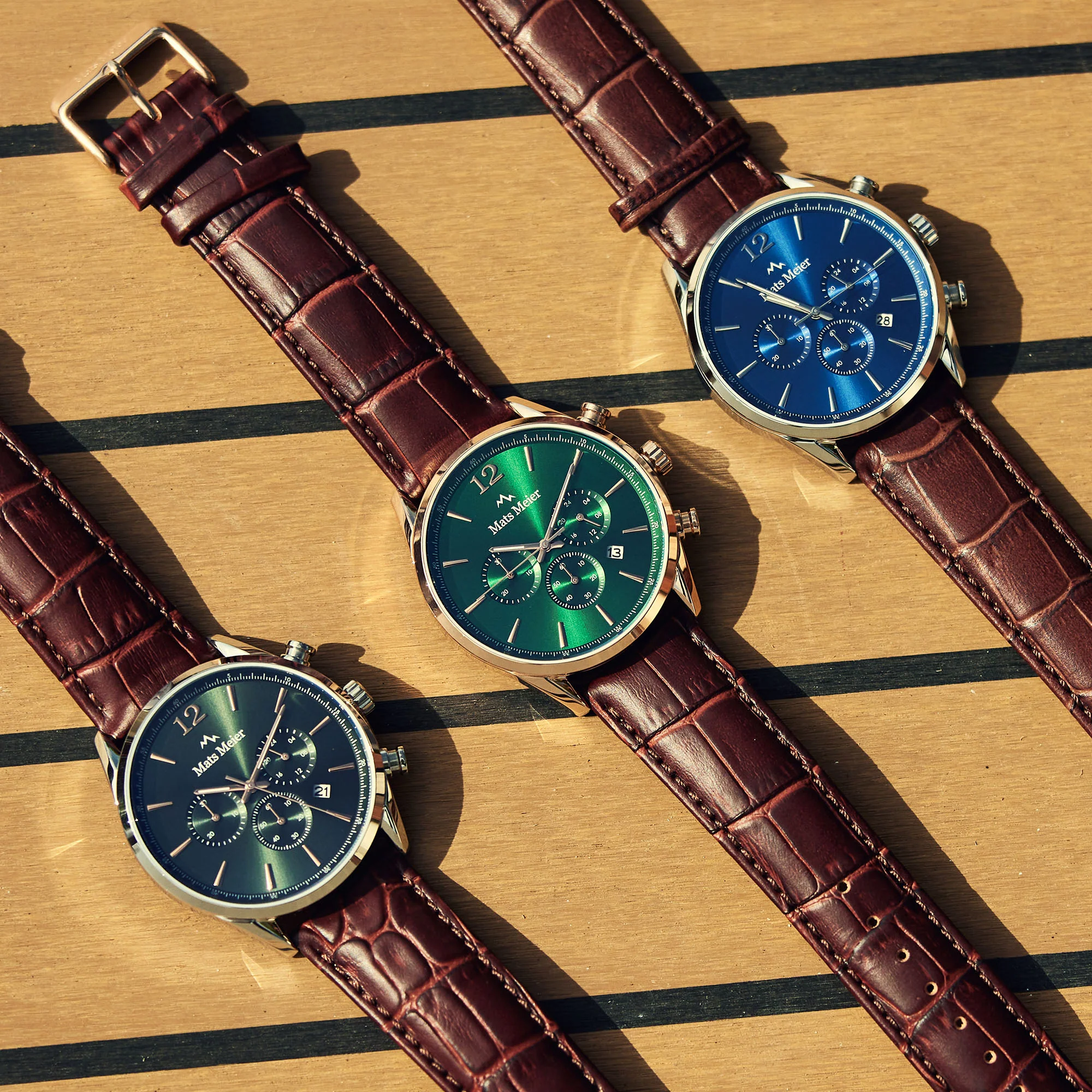 Mats Meier Grand Cornier Chrono Green/Brown Watch MM00121 - Image 4
