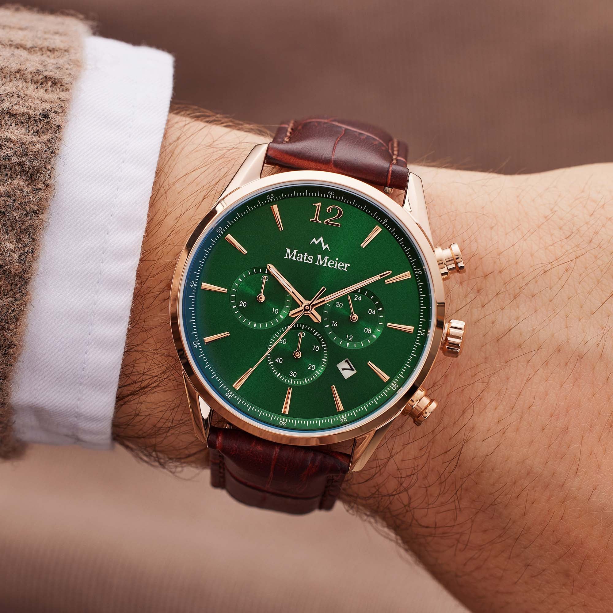 Mats Meier Grand Cornier Chrono Green/Rosegold coloured Watch MM00114 - Image 2