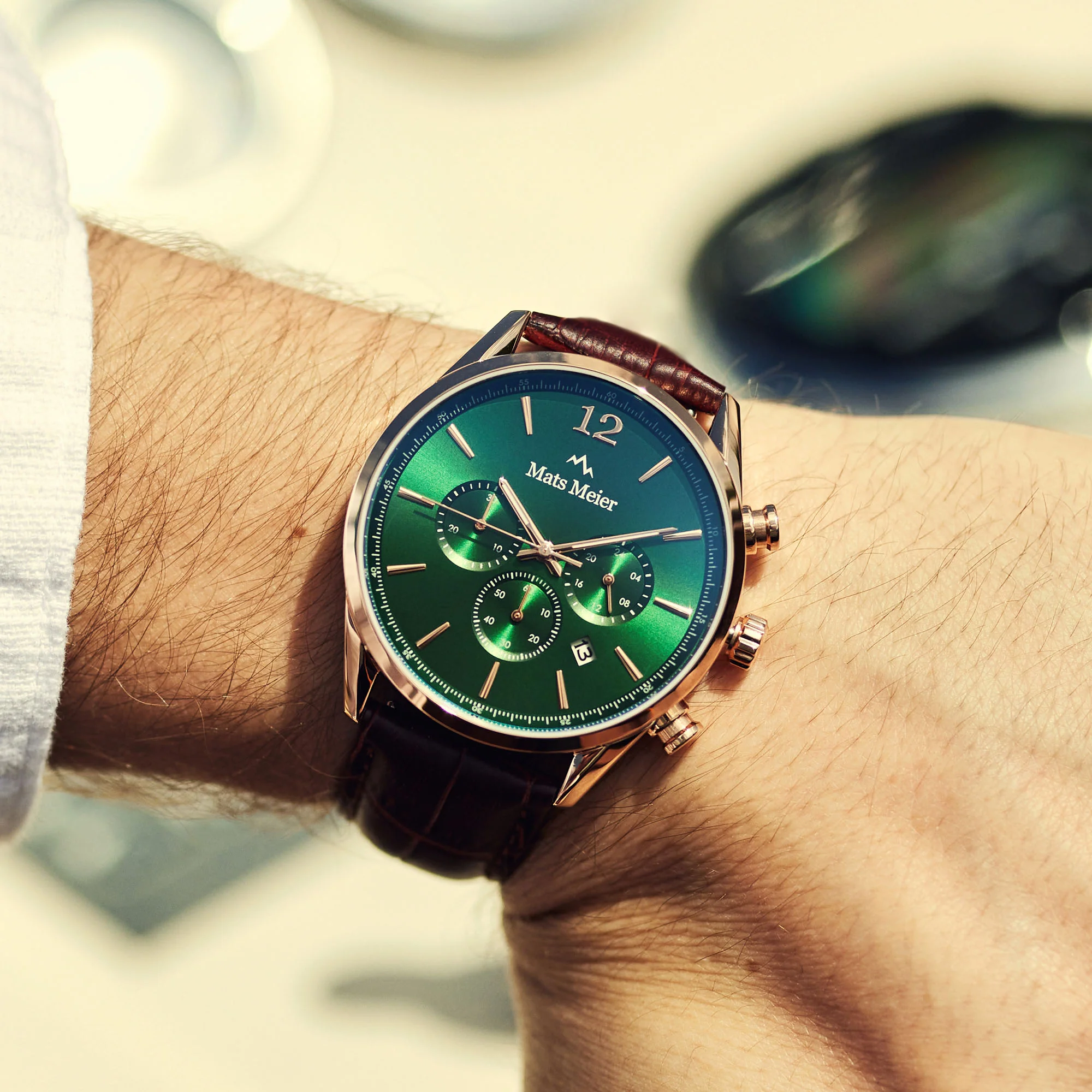 Mats Meier Grand Cornier Chrono Green/Rosegold coloured Watch MM00114 - Image 3