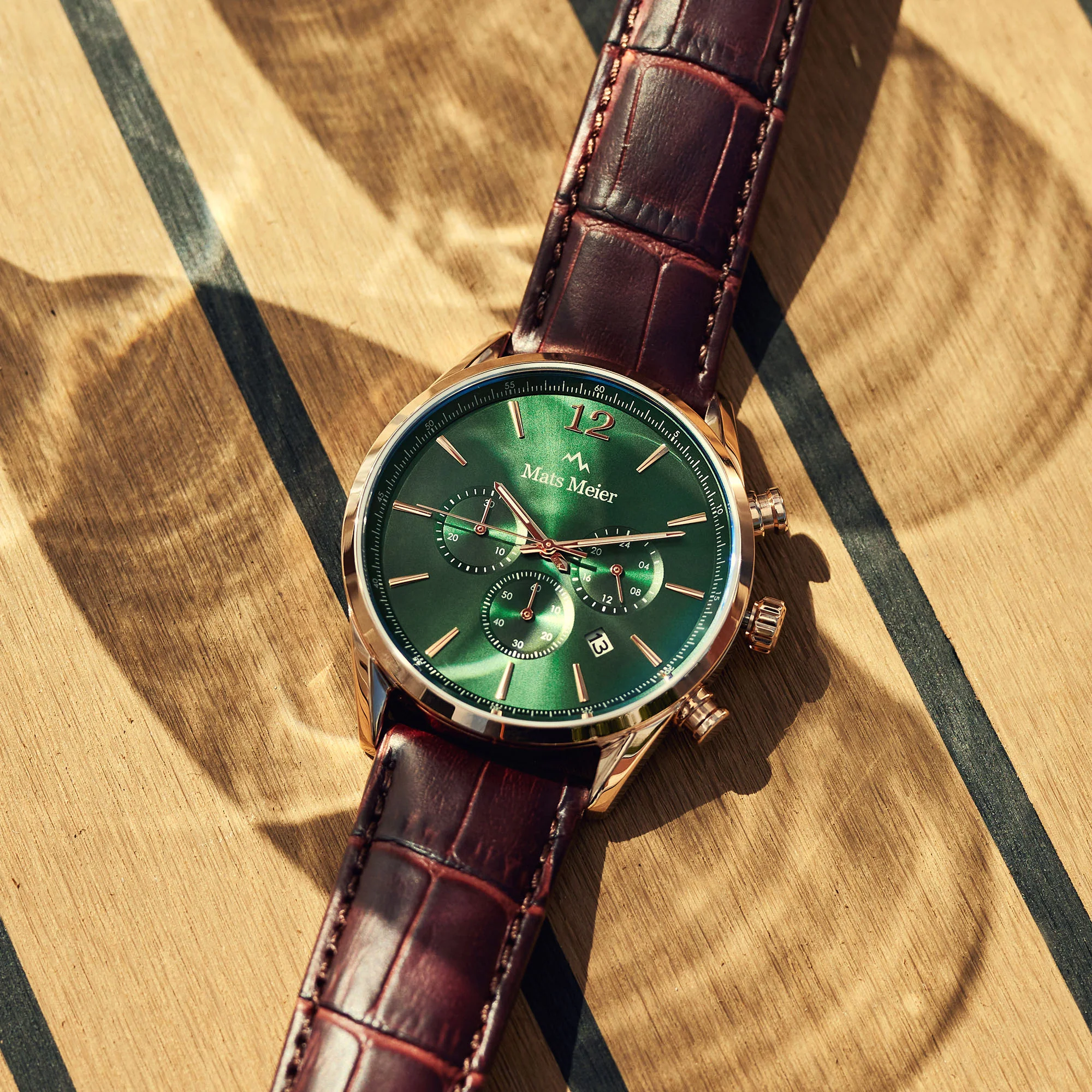 Mats Meier Grand Cornier Chrono Green/Rosegold coloured Watch MM00114 - Image 4