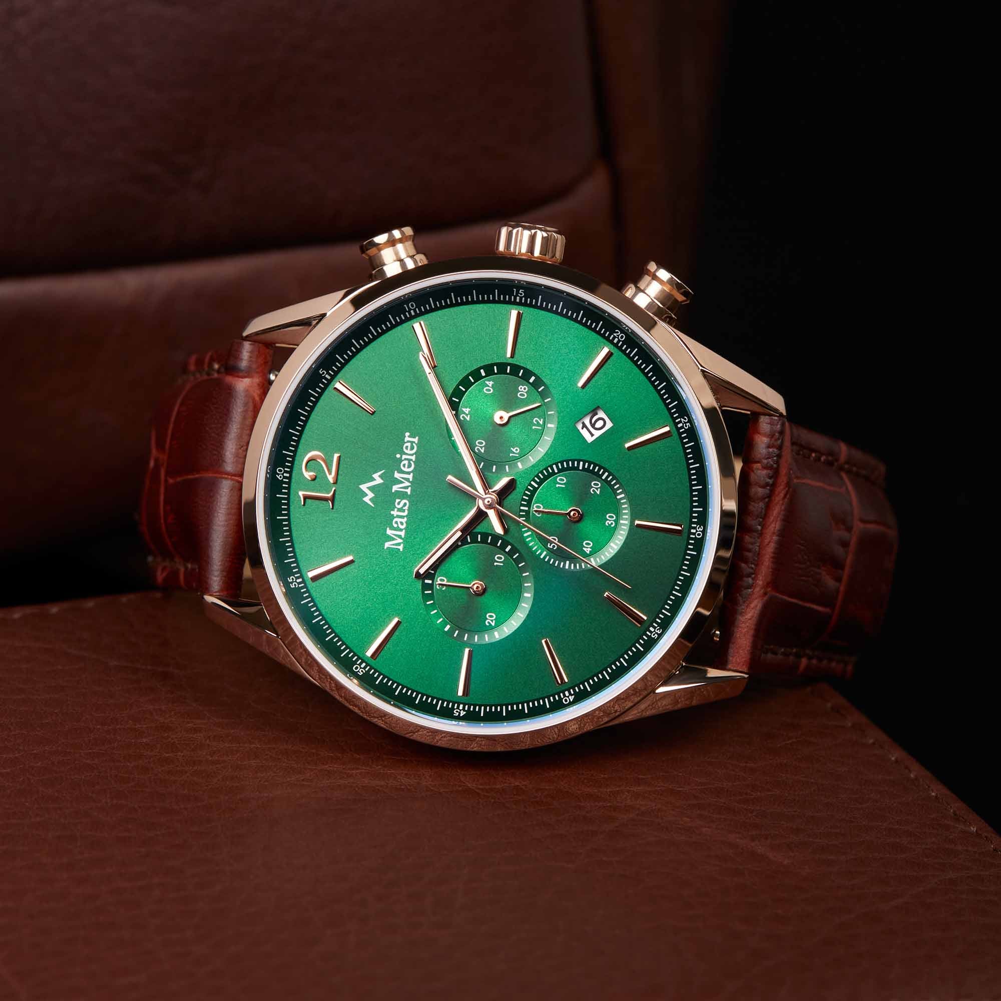 Mats Meier Grand Cornier Chrono Green/Rosegold coloured Watch MM00114 - Image 9