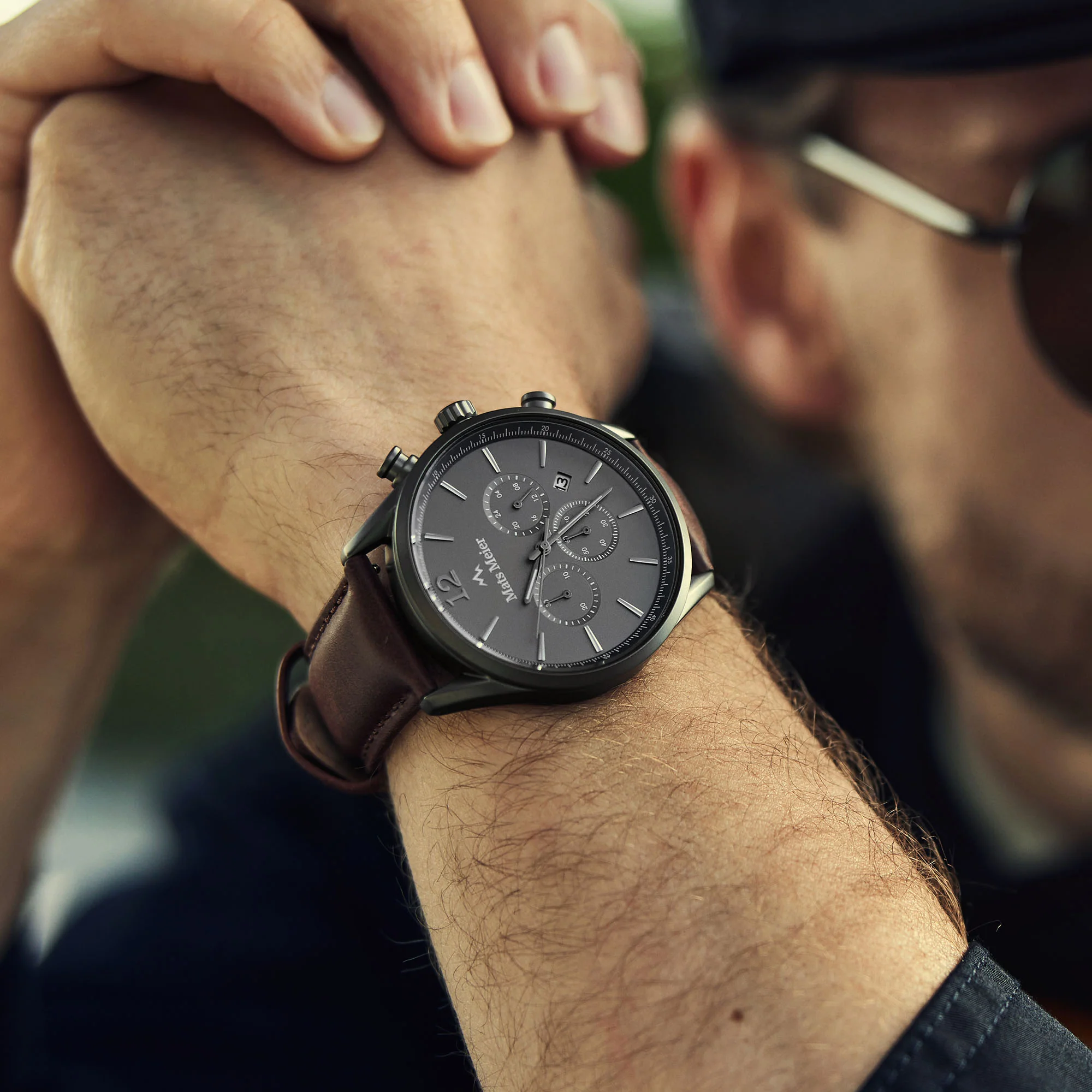 Mats Meier Grand Cornier Chrono Gunmetal/DonkerBrown Watch MM00104 - Image 6